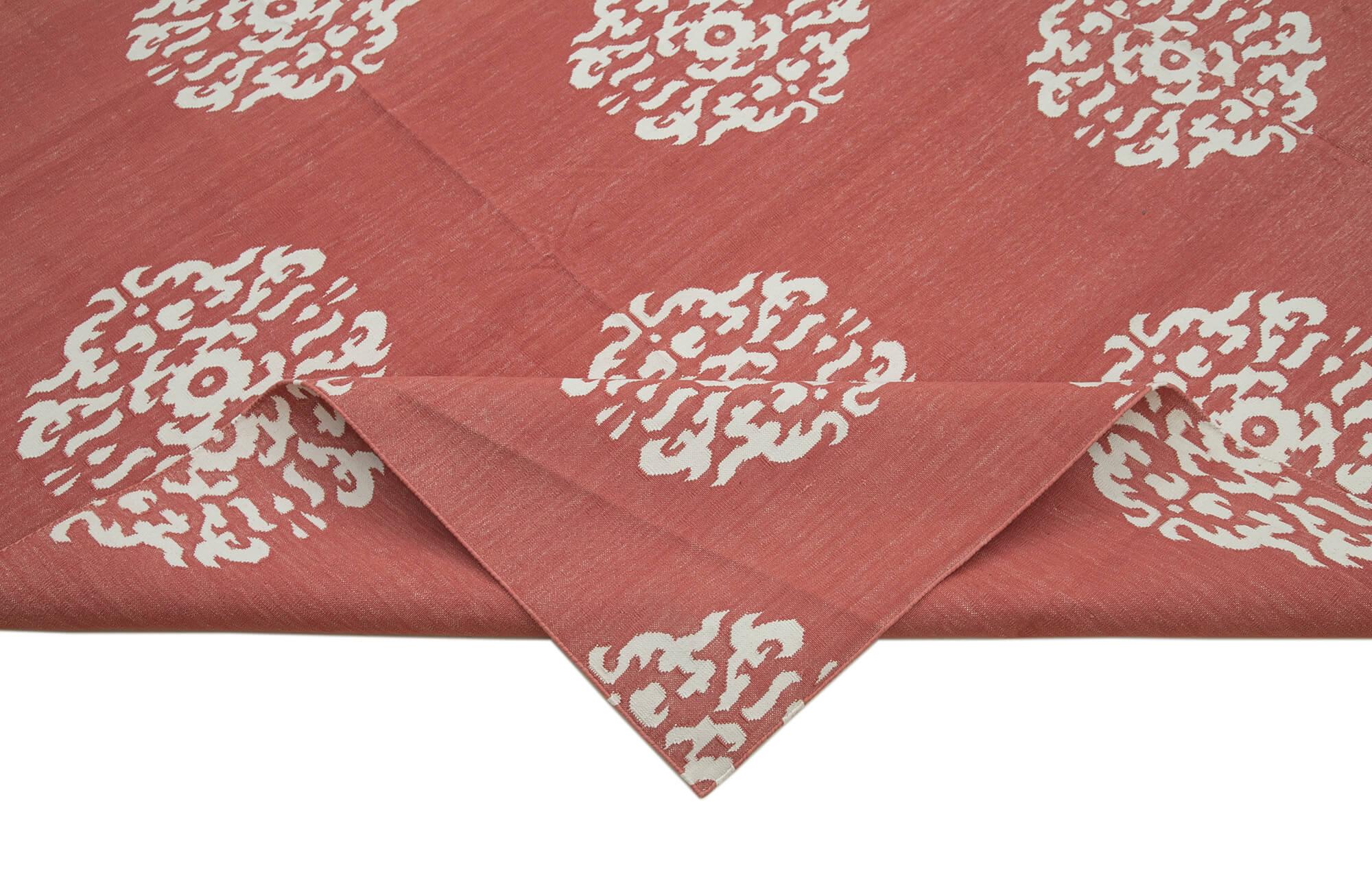 9 x 12 Red Dhurrie Rug - 3022