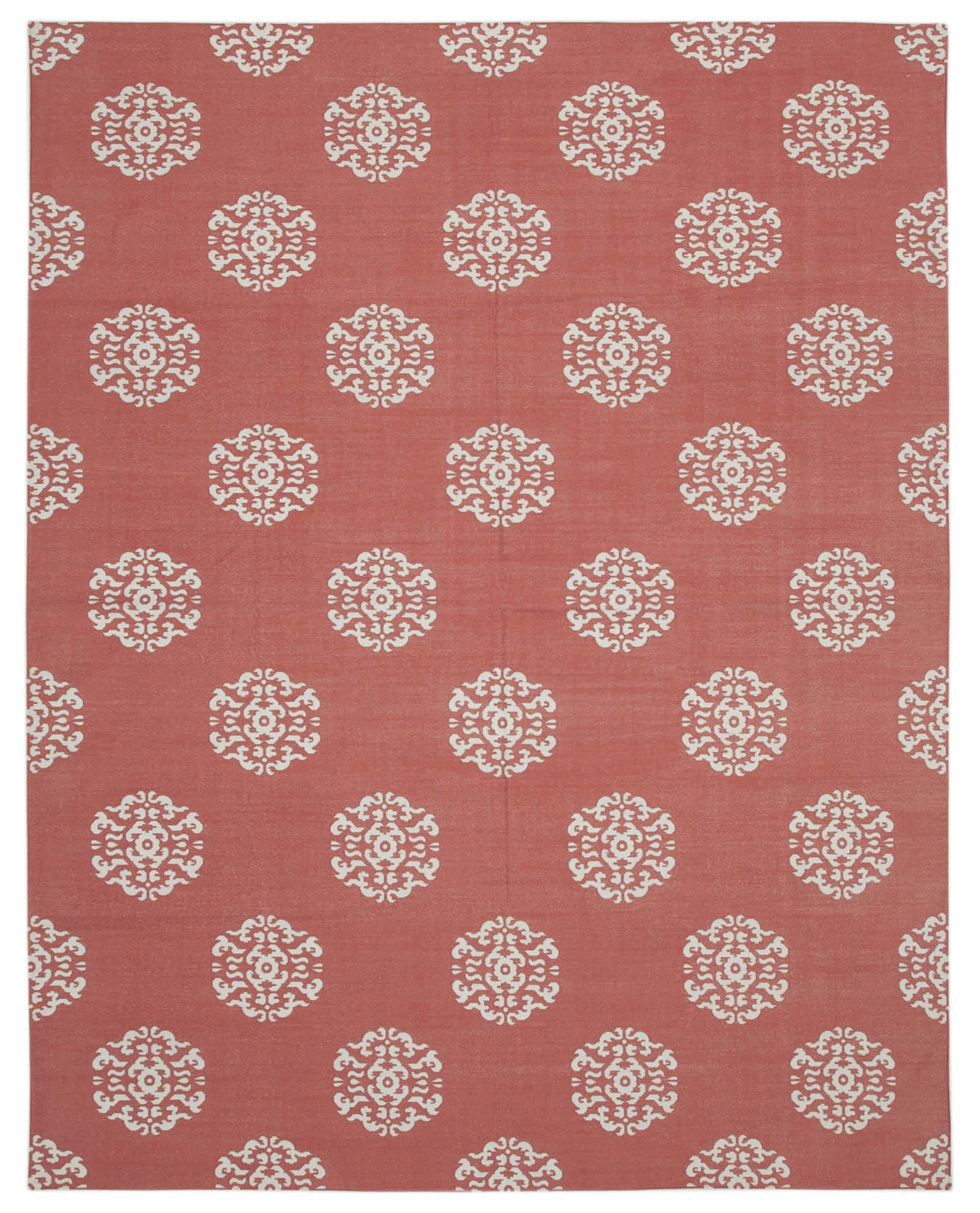 9 x 12 Red Dhurrie Rug - 3023