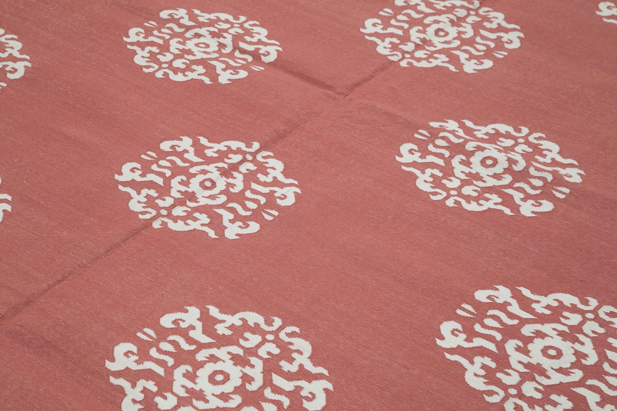 9 x 12 Red Dhurrie Rug - 3023