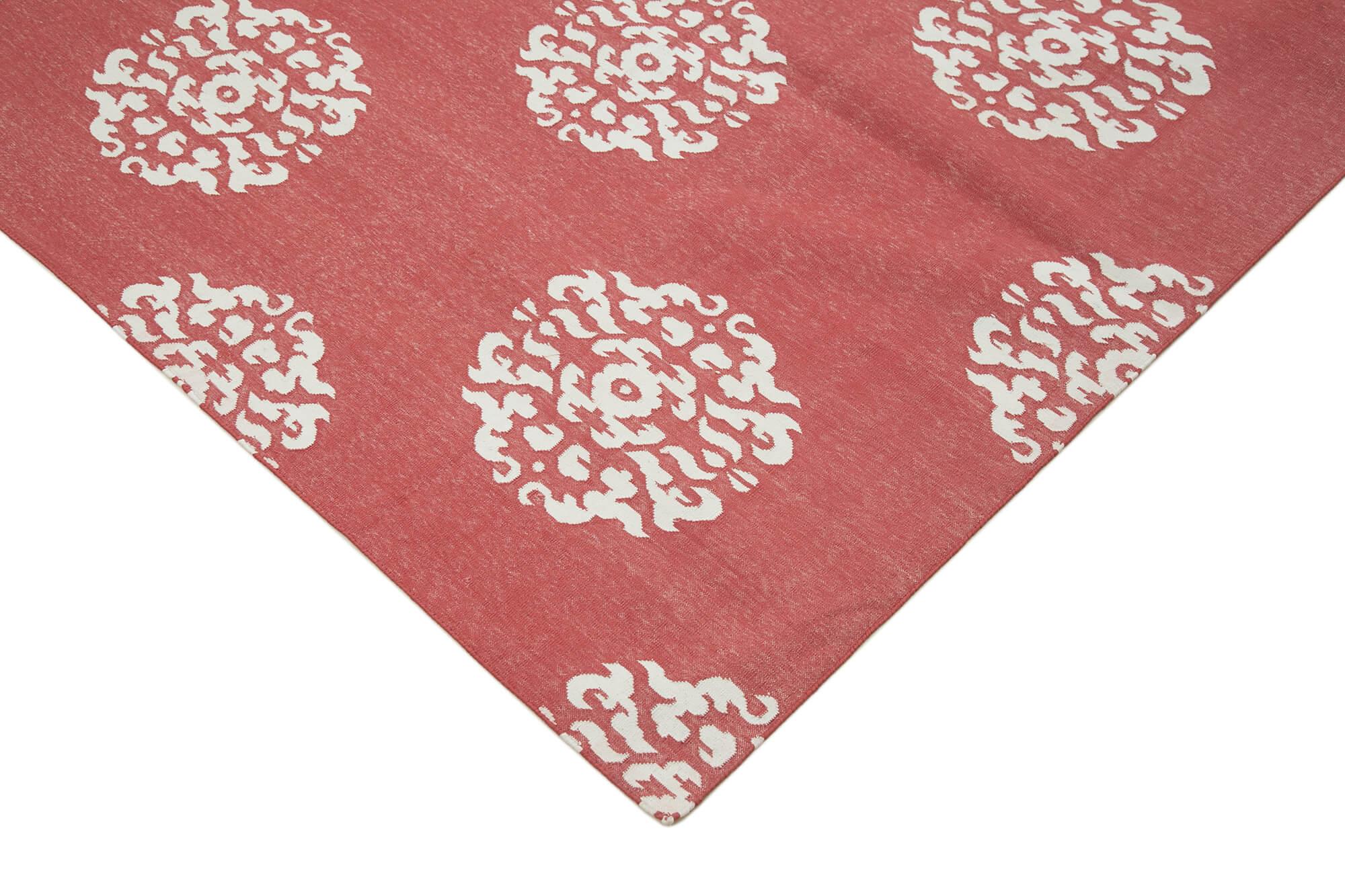 9 x 12 Red Dhurrie Rug - 3024