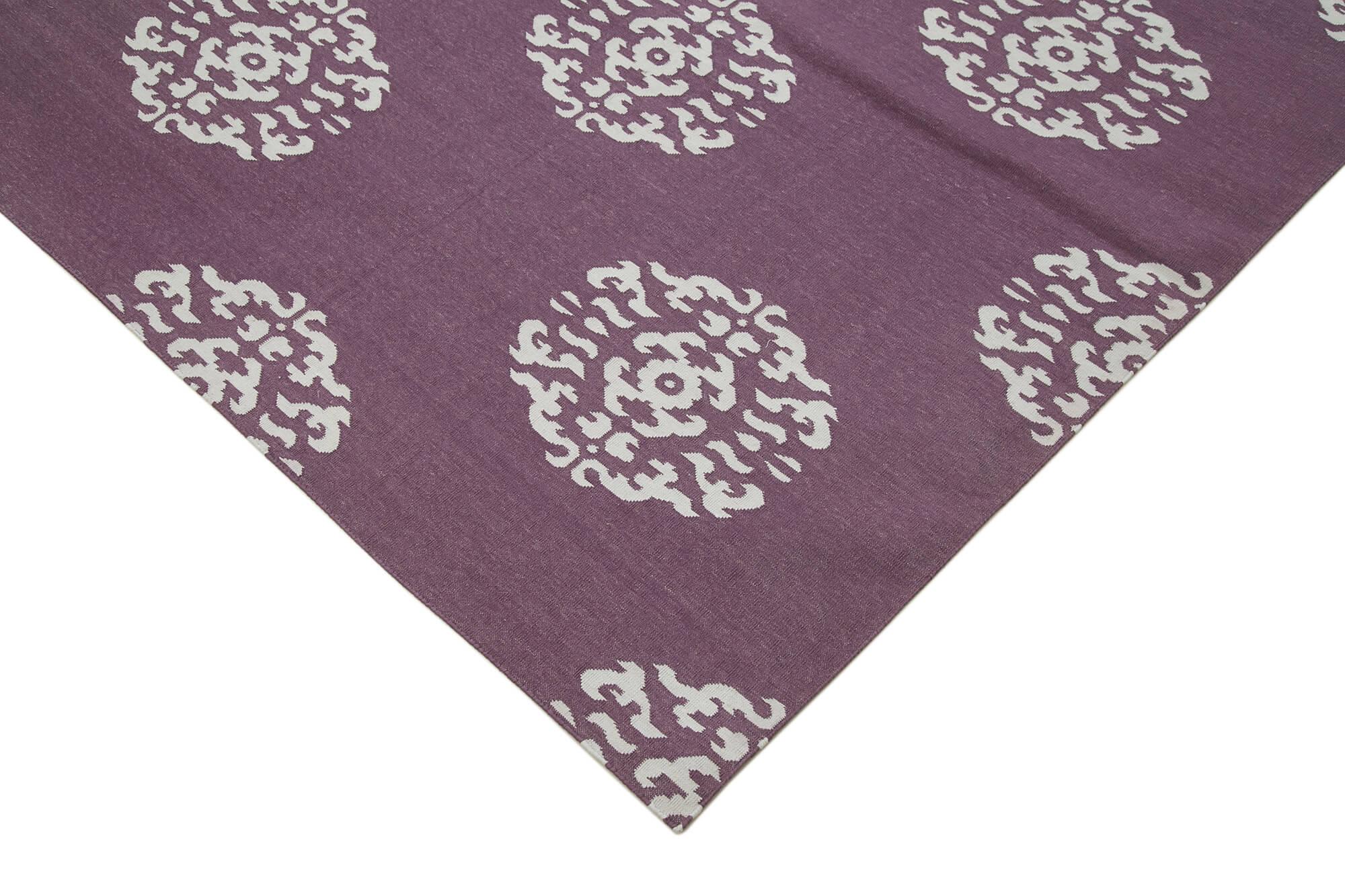 9 x 12 Purple Dhurrie Rug - 3025