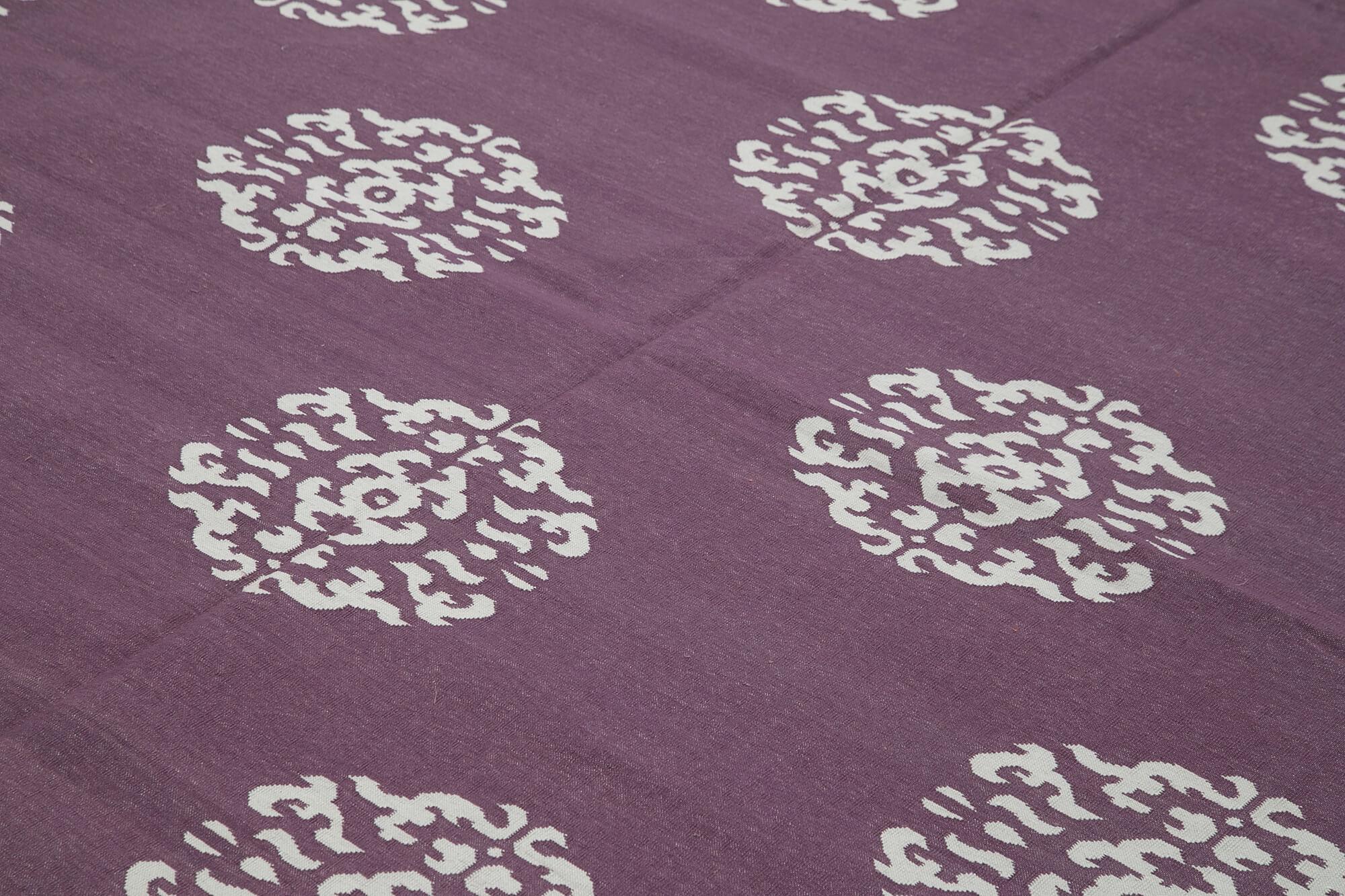 9 x 12 Purple Dhurrie Rug - 3025