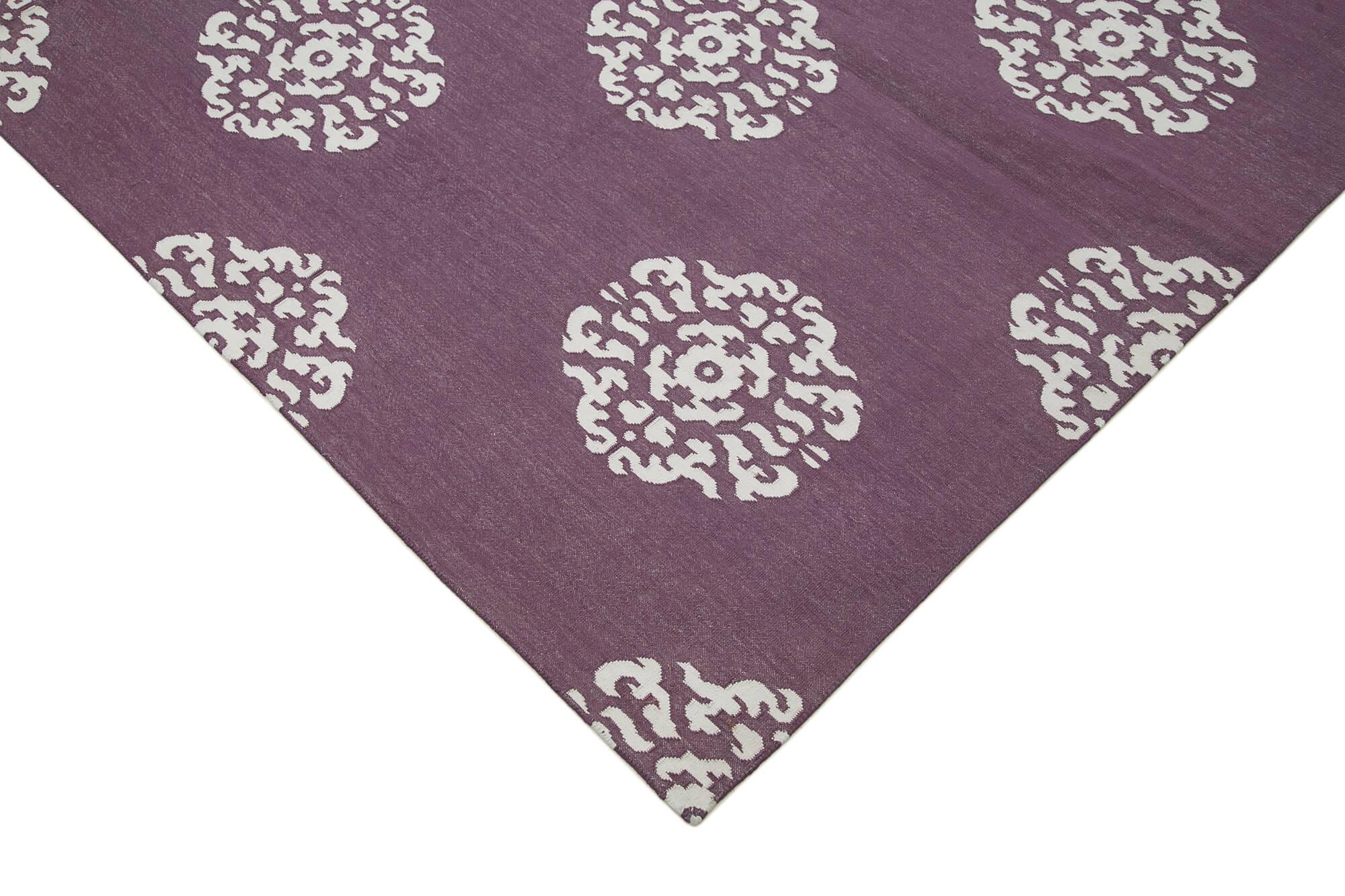 9 x 12 Purple Dhurrie Rug - 3026