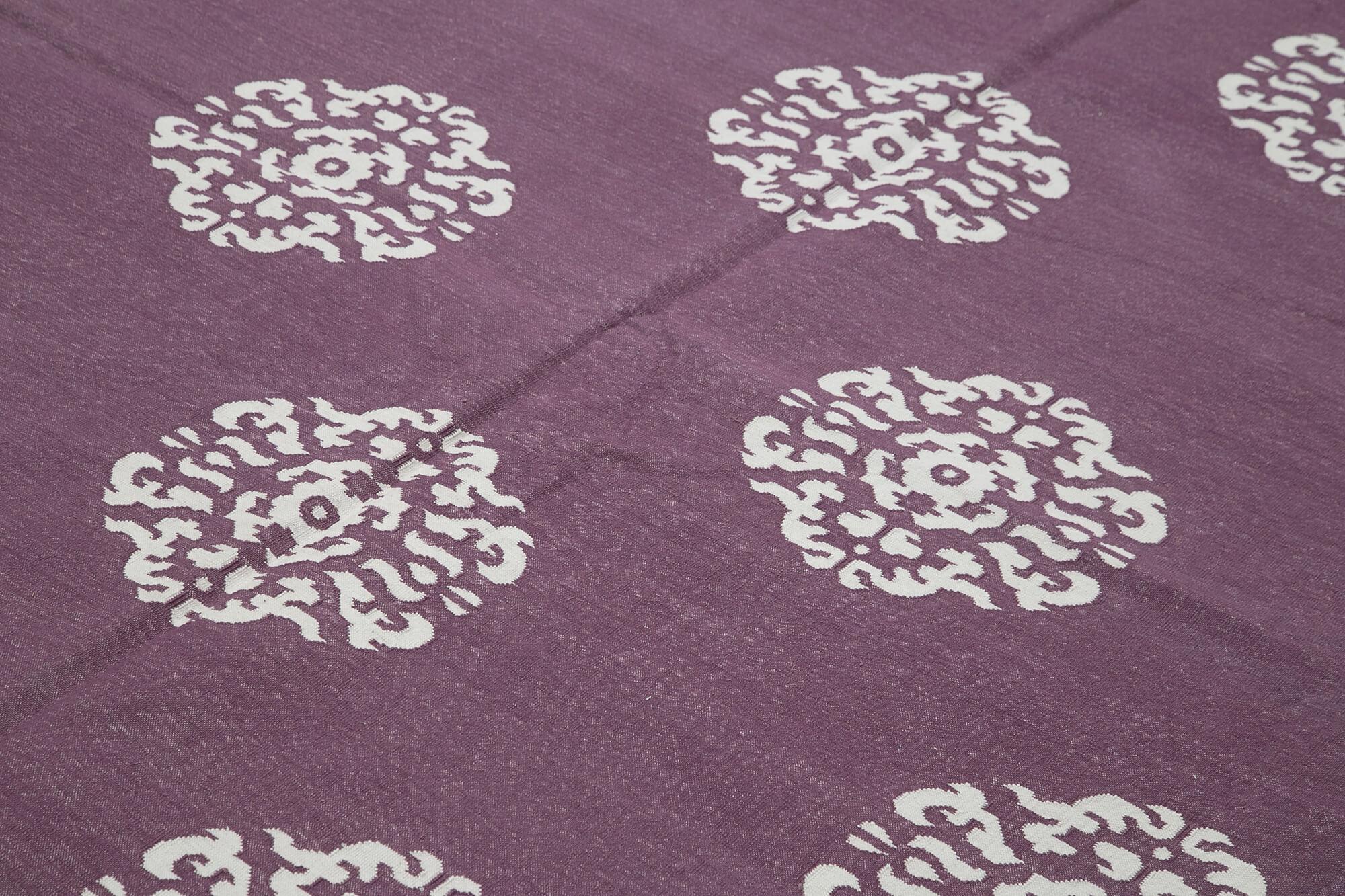 9 x 12 Purple Dhurrie Rug - 3026