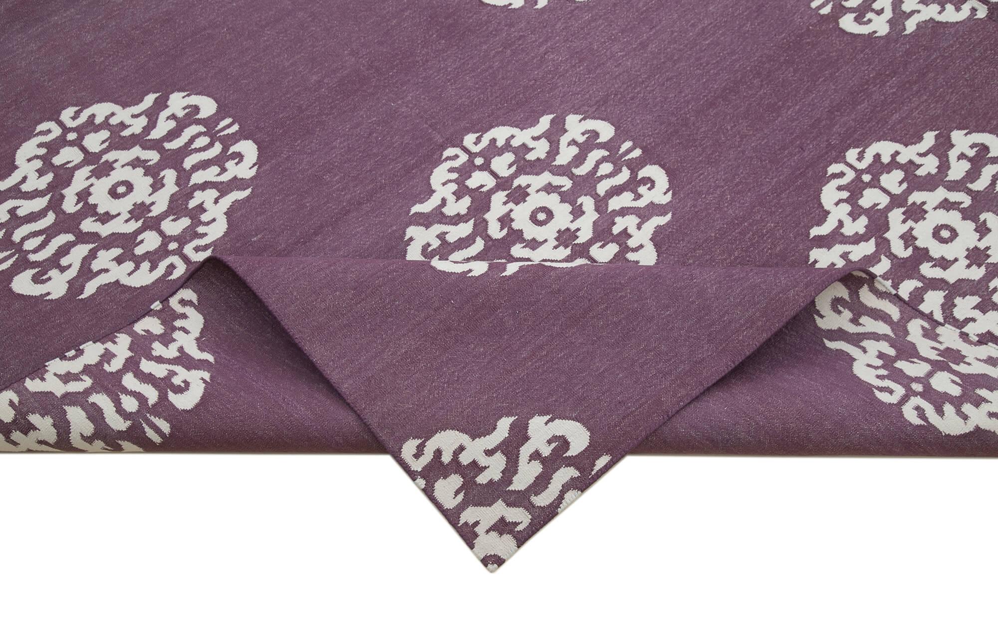 9 x 12 Purple Dhurrie Rug - 3026