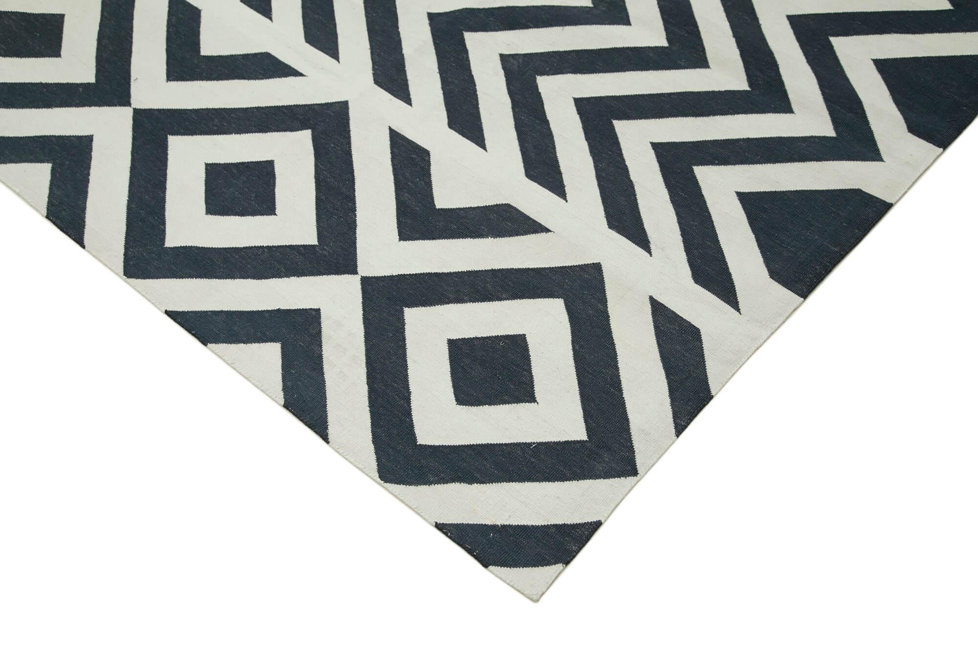 9 x 12 Black Dhurrie Rug - 3027