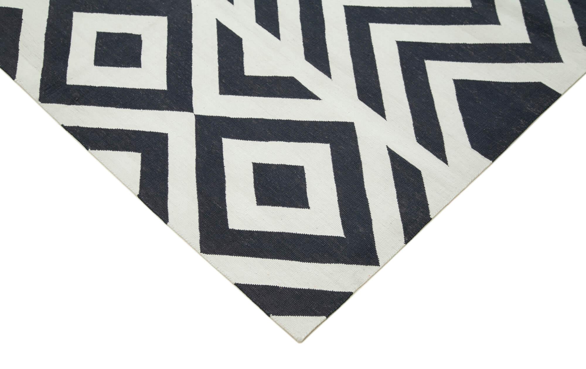 9 x 12 Black Dhurrie Rug - 3028