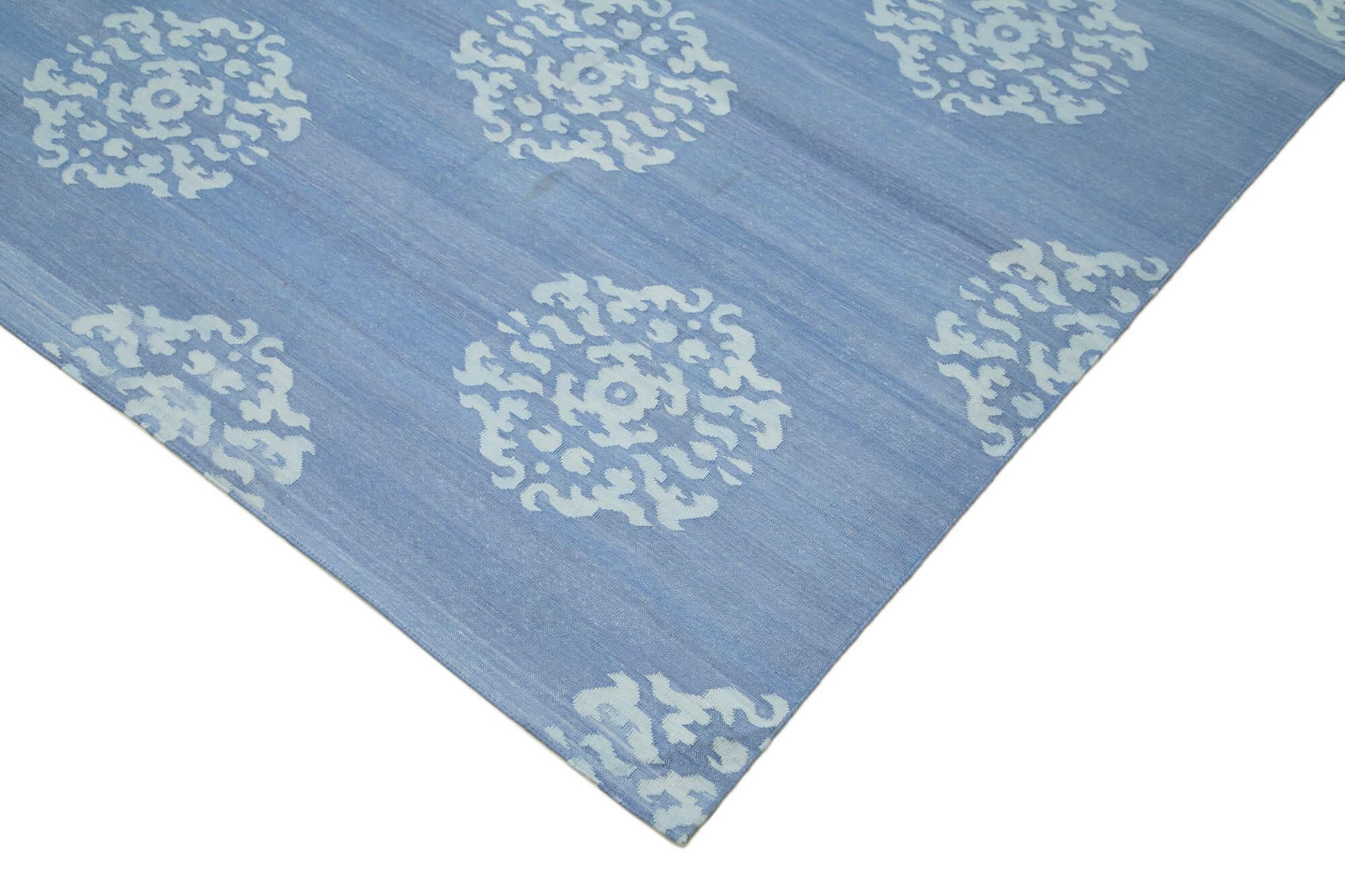 9 x 12 Blue Dhurrie Rug - 3031