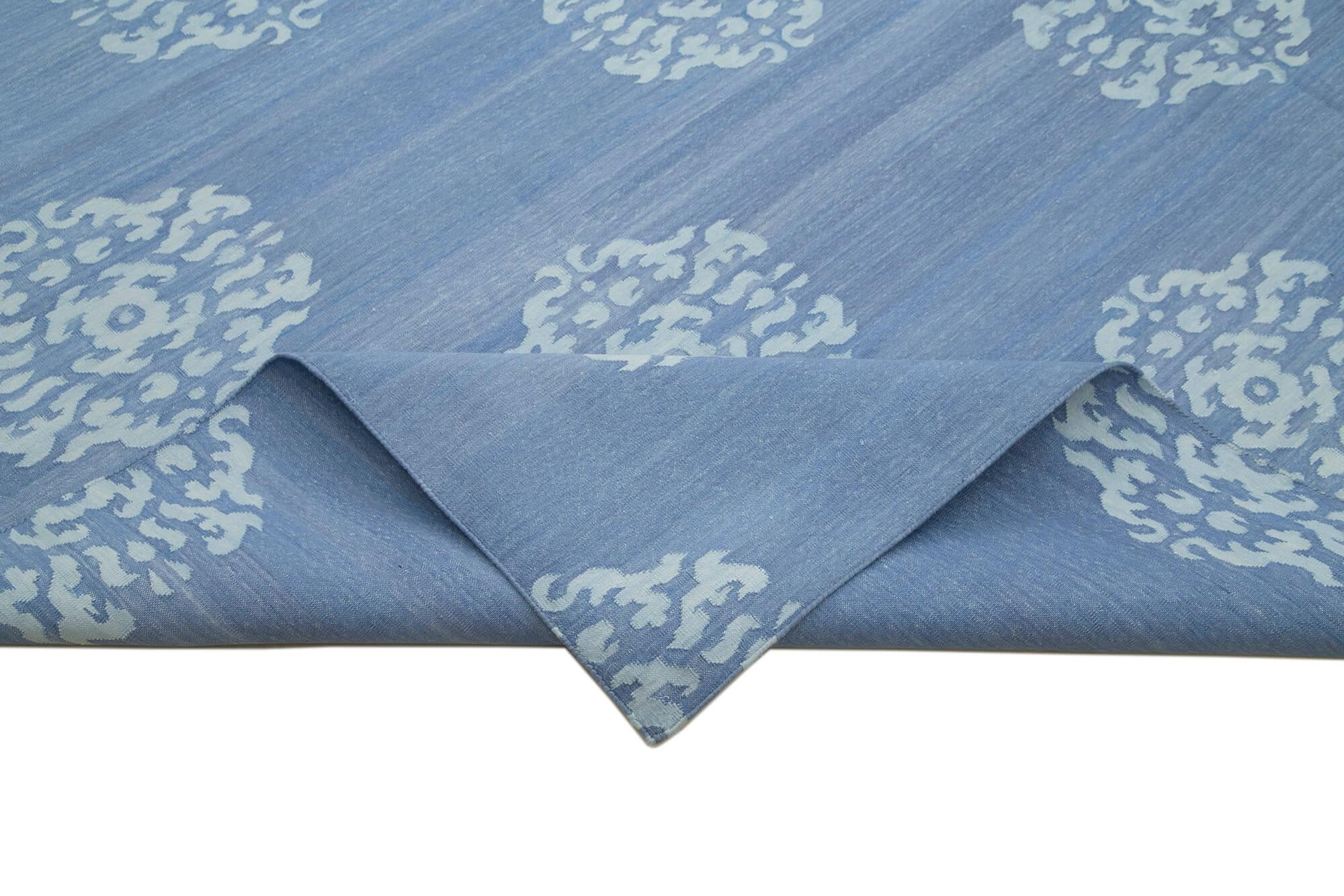 9 x 12 Blue Dhurrie Rug - 3031