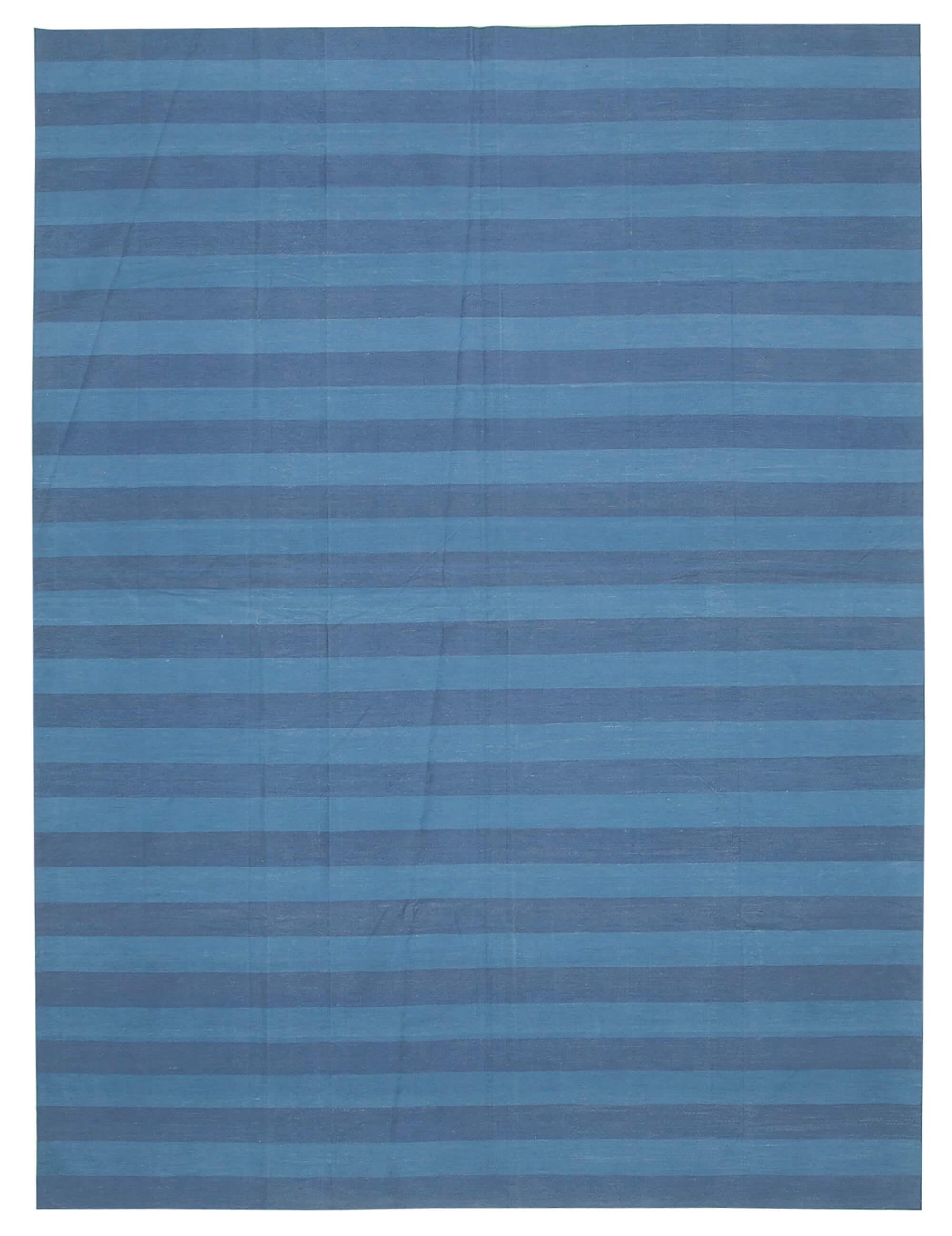 9 x 12 Blue Dhurrie Rug - 3035