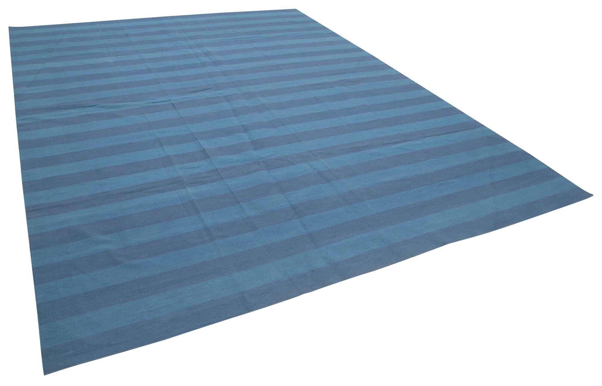 9 x 12 Blue Dhurrie Rug - 3035