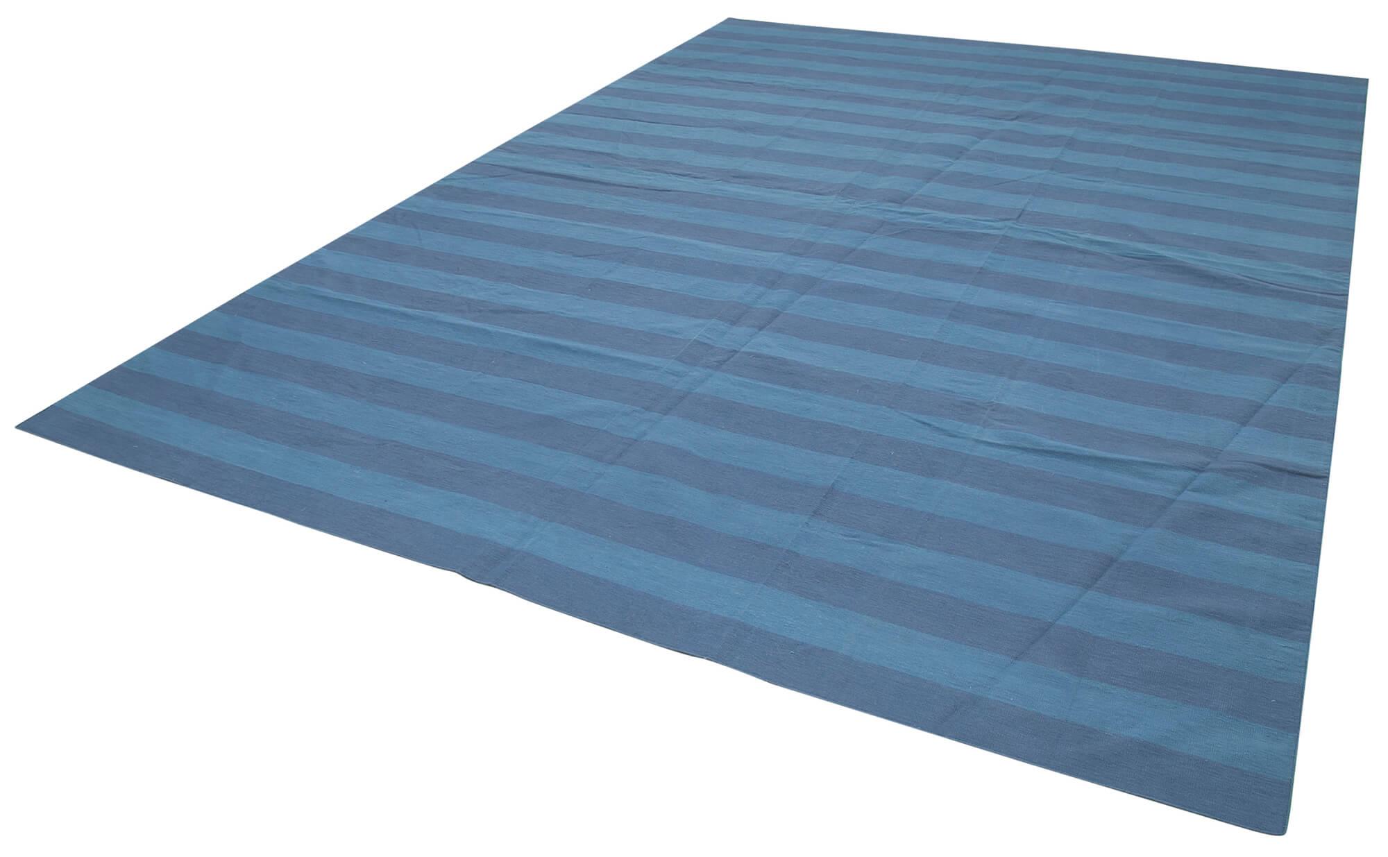 9 x 12 Blue Dhurrie Rug - 3035