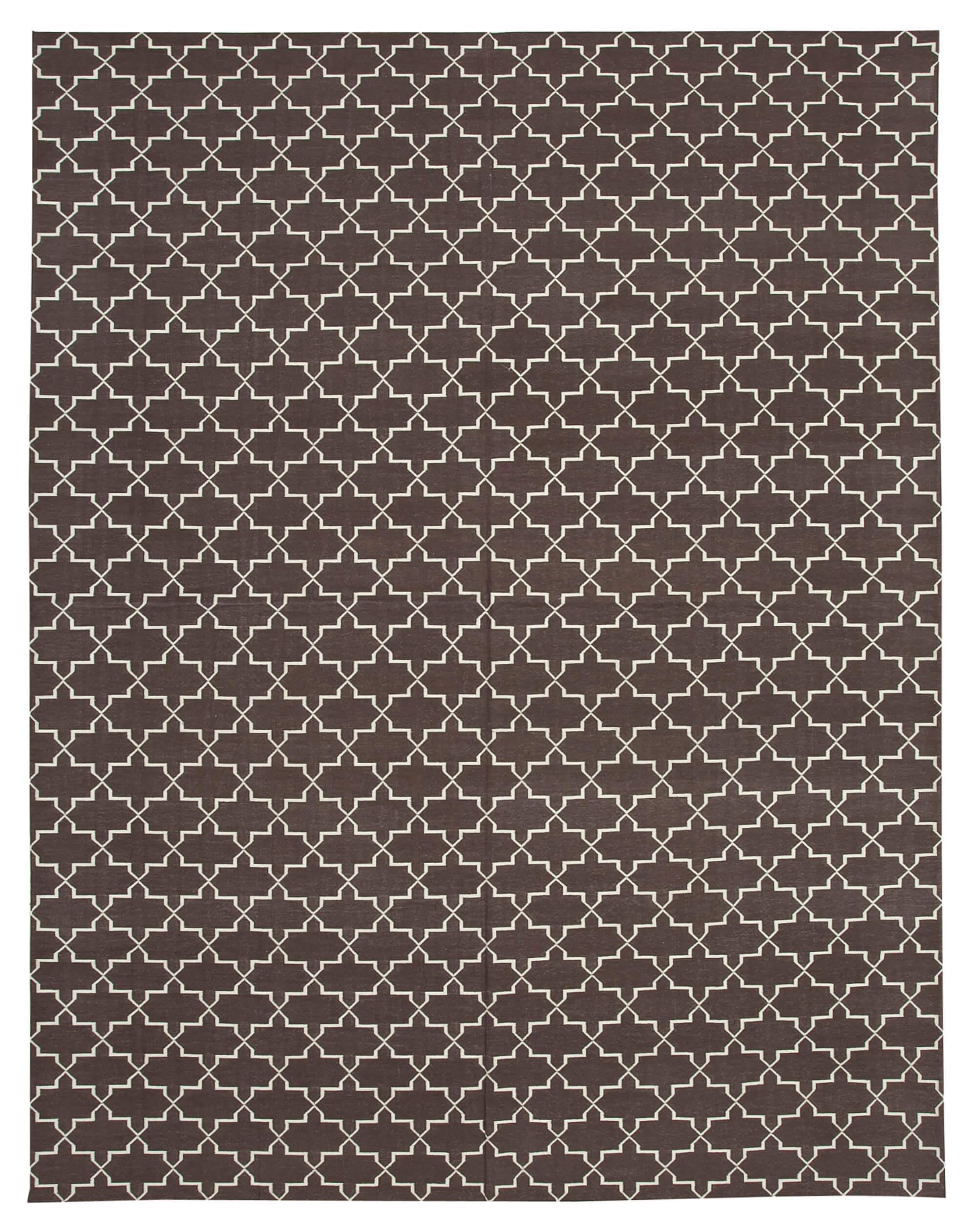 9 x 12 Brown Dhurrie Rug - 3037