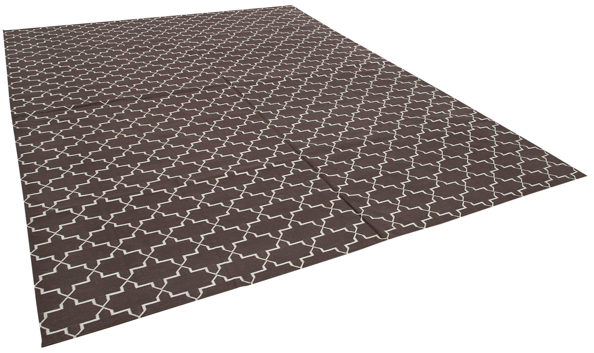 9 x 12 Brown Dhurrie Rug - 3037