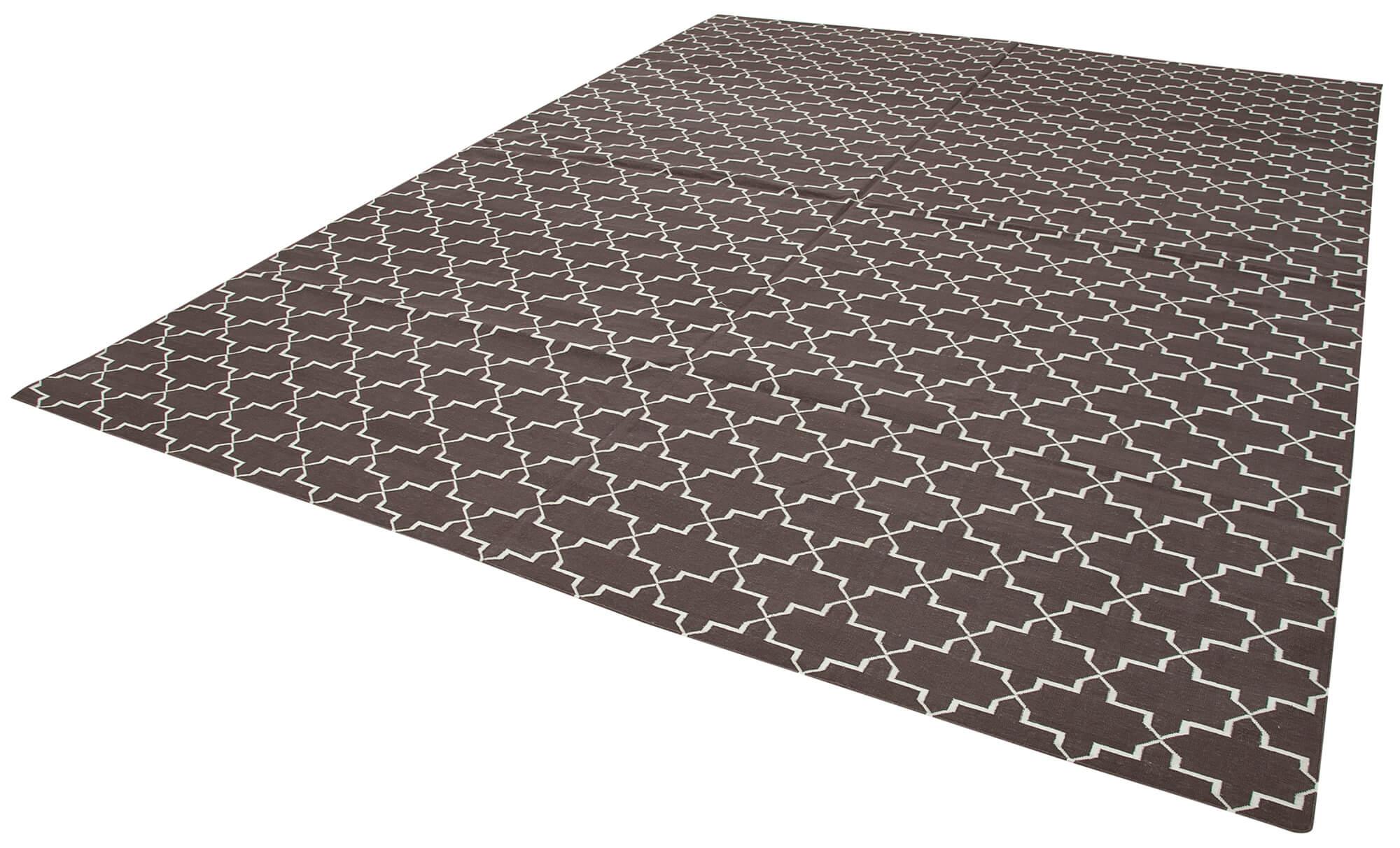 9 x 12 Brown Dhurrie Rug - 3037