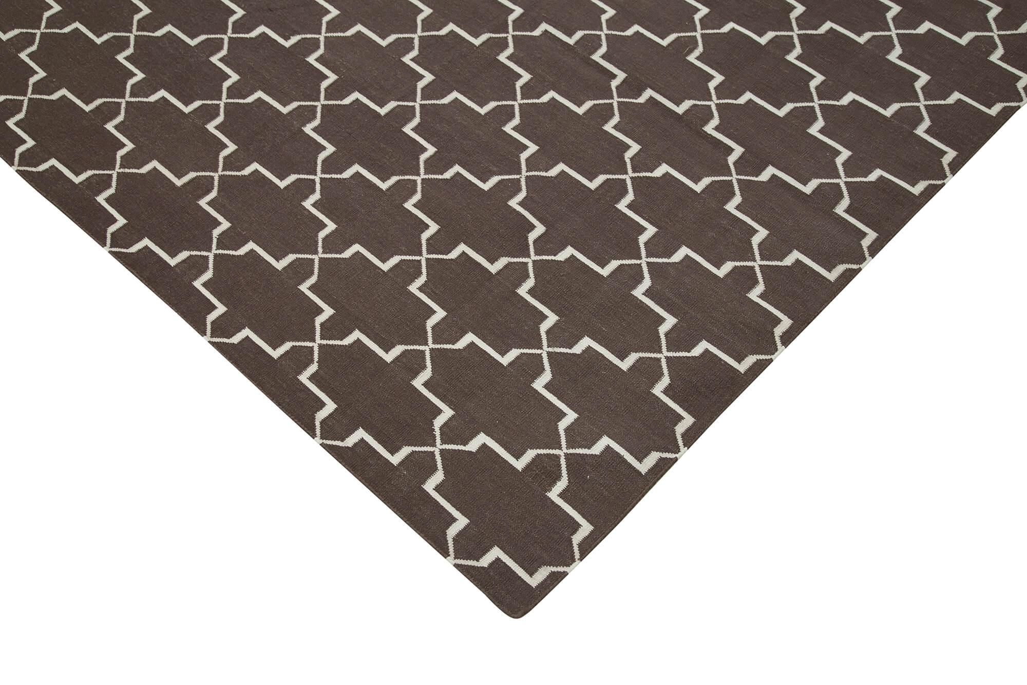 9 x 12 Brown Dhurrie Rug - 3037