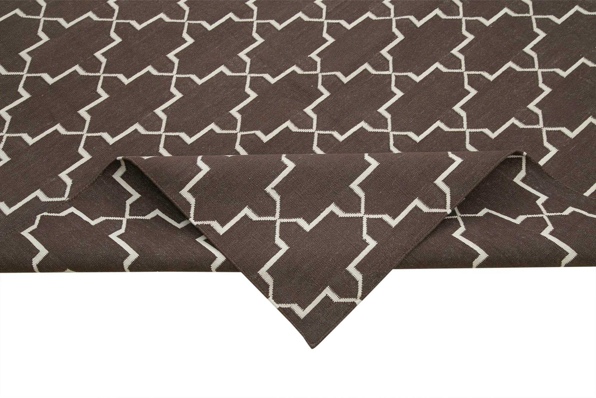 9 x 12 Brown Dhurrie Rug - 3037