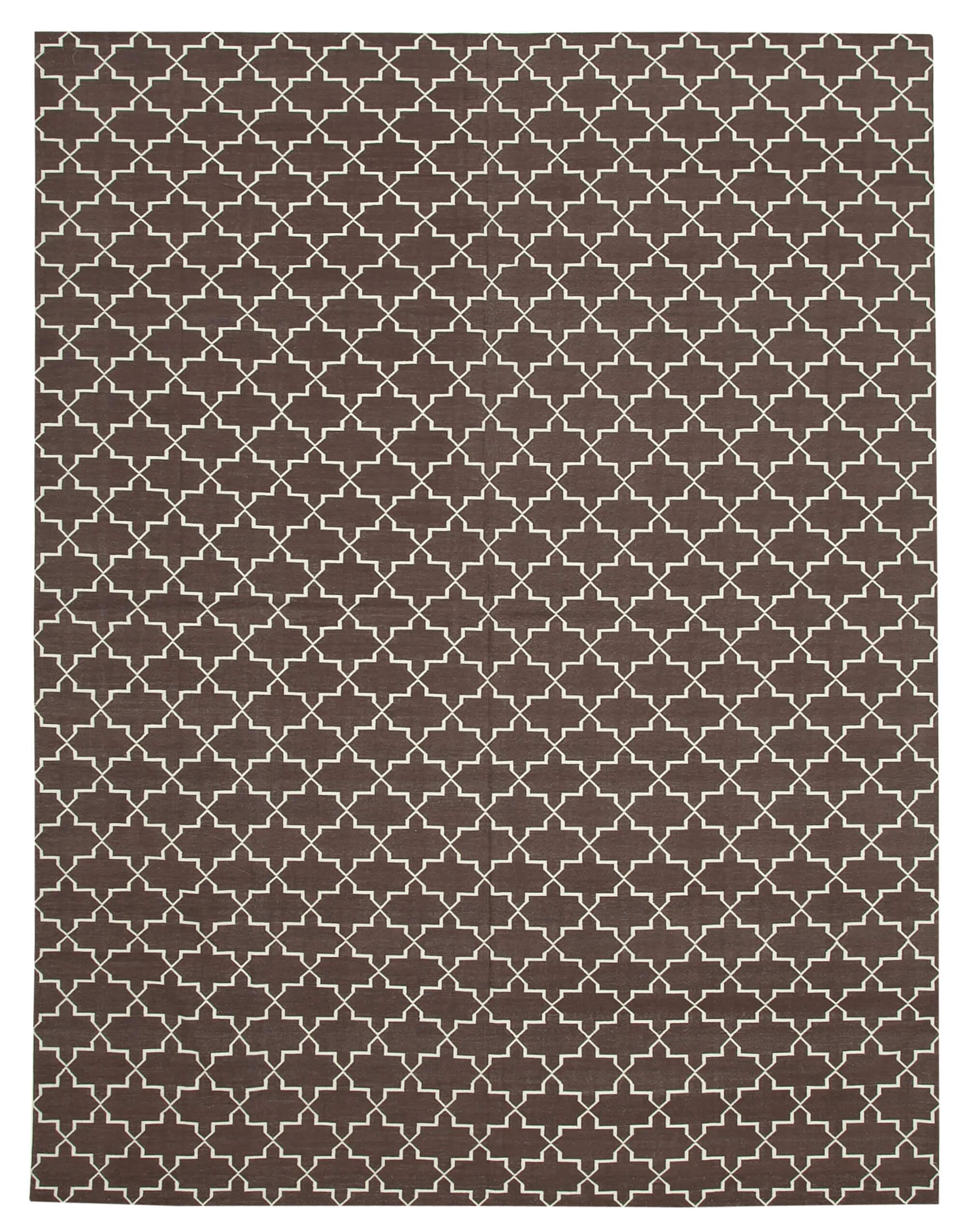 9 x 12 Brown Dhurrie Rug - 3038