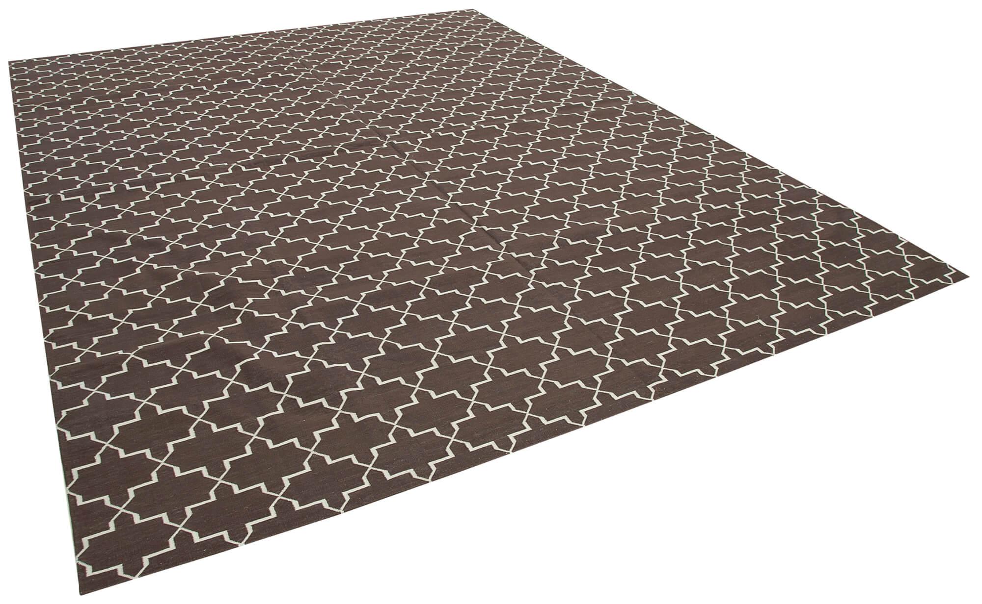 9 x 12 Brown Dhurrie Rug - 3038