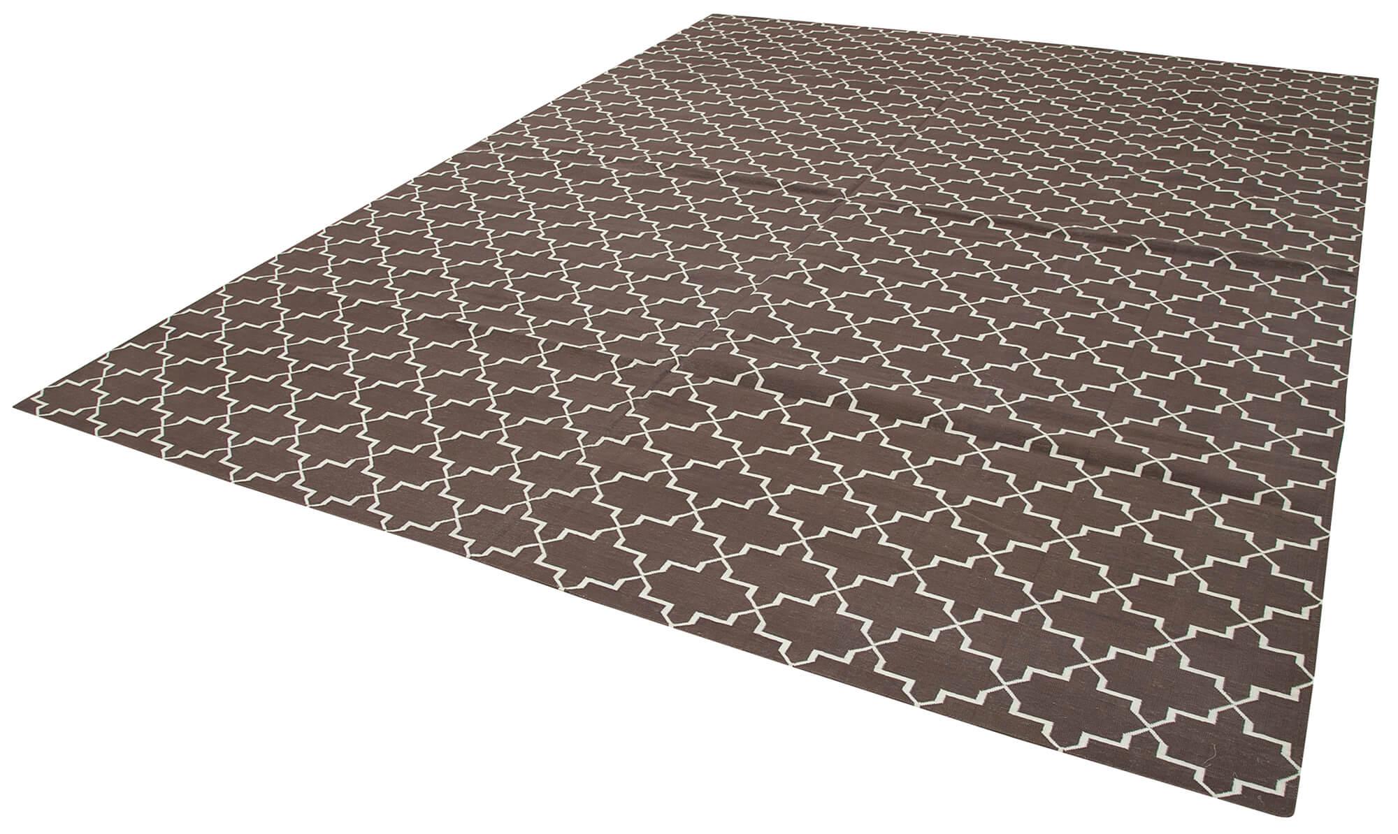 9 x 12 Brown Dhurrie Rug - 3038