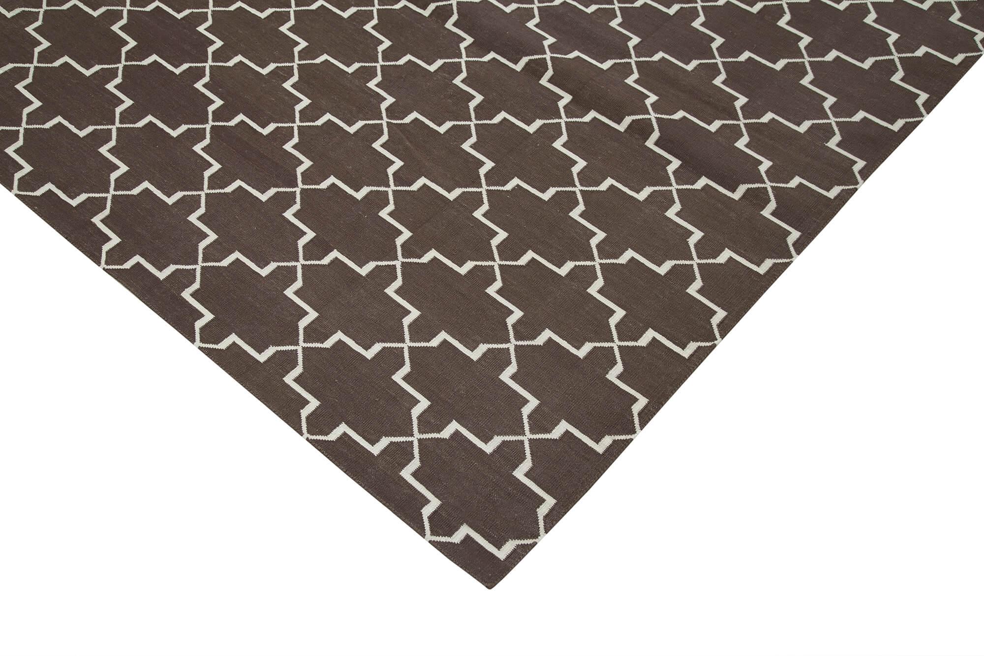 9 x 12 Brown Dhurrie Rug - 3038