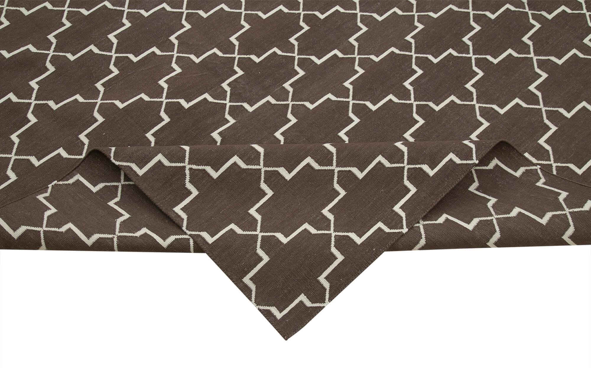 9 x 12 Brown Dhurrie Rug - 3038