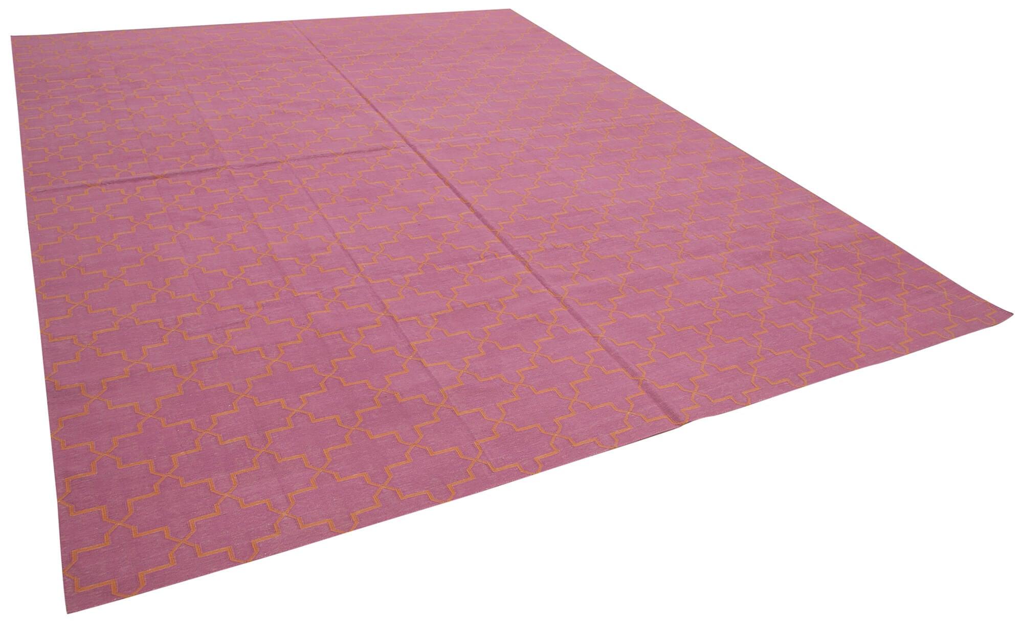 9 x 12 Pink Dhurrie Rug - 3044