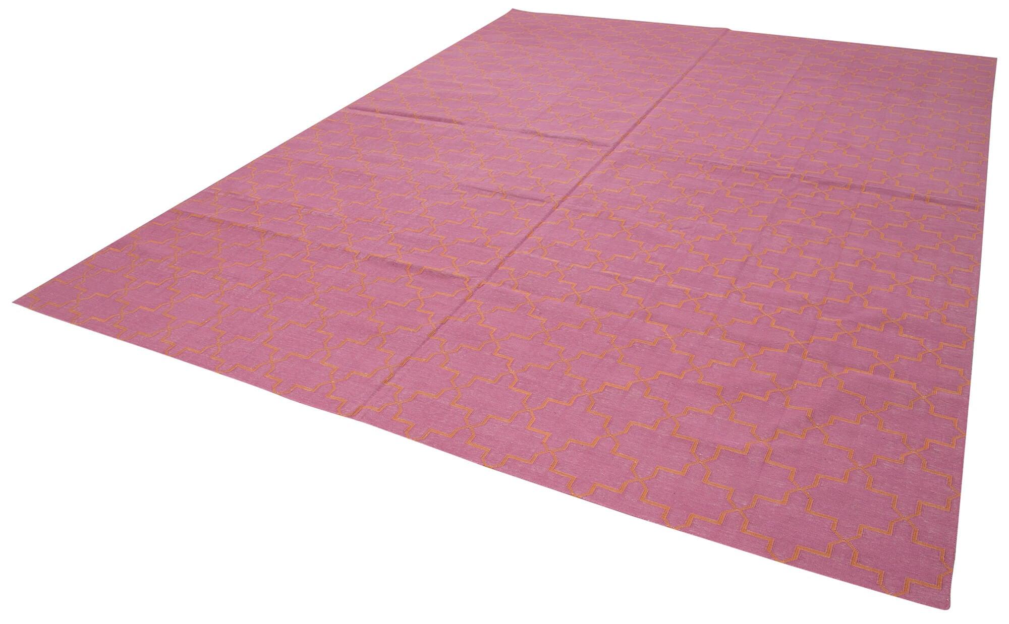 9 x 12 Pink Dhurrie Rug - 3044