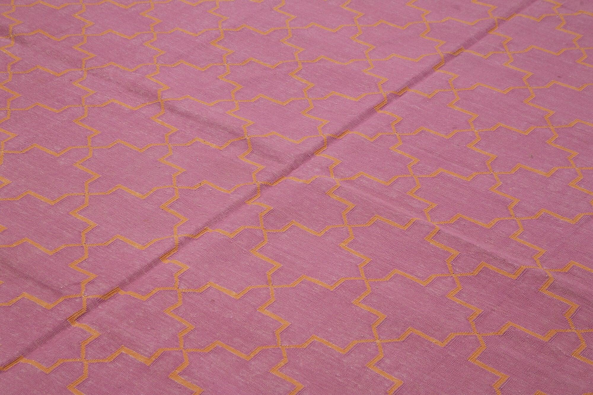 9 x 12 Pink Dhurrie Rug - 3044