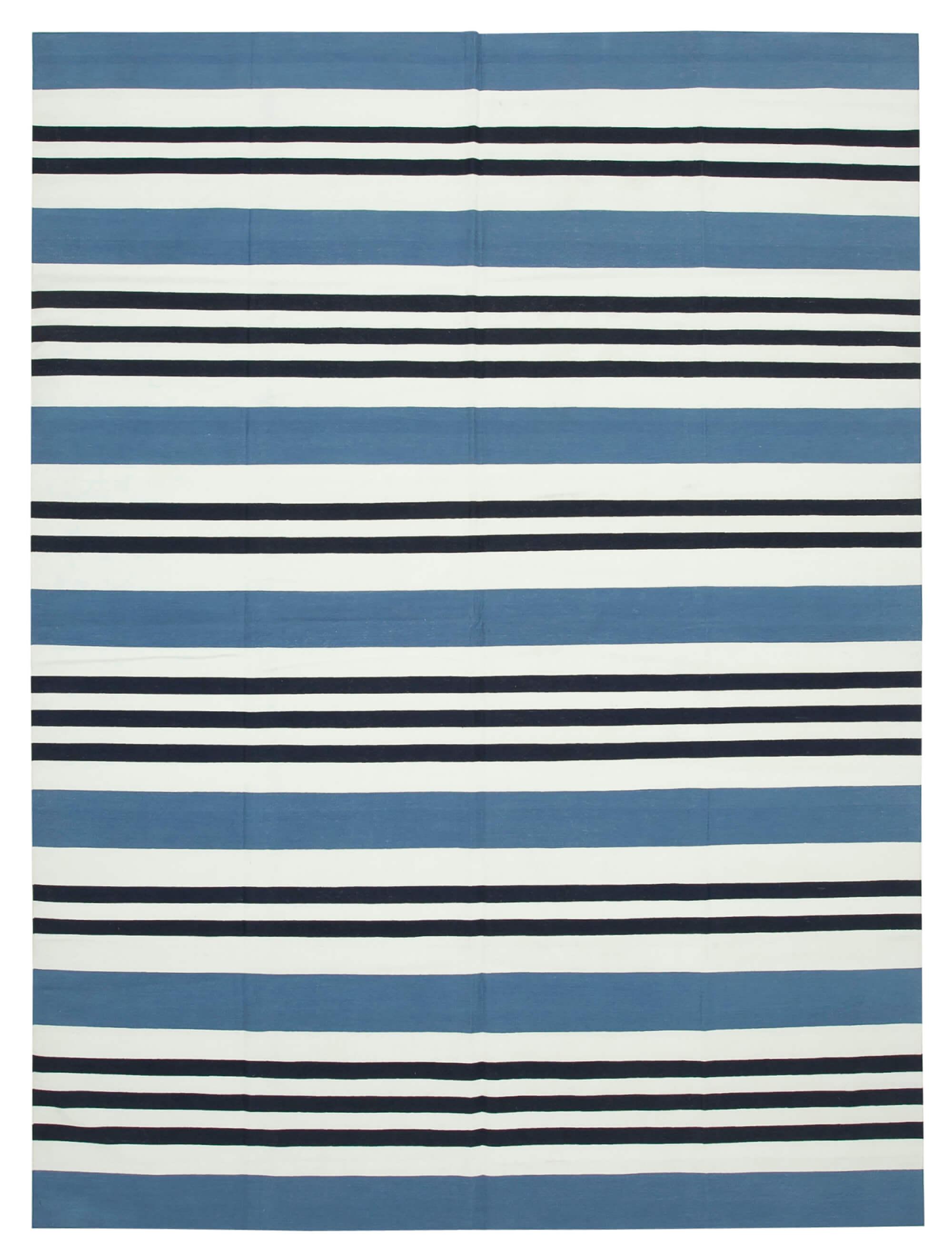 9 x 12 Blue Dhurrie Rug - 3050