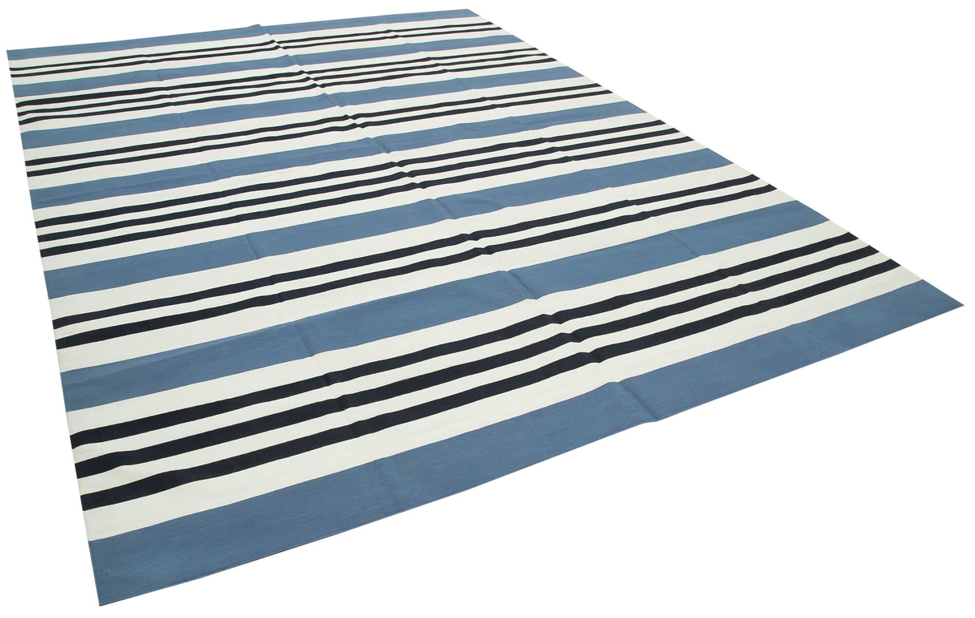 9 x 12 Blue Dhurrie Rug - 3050