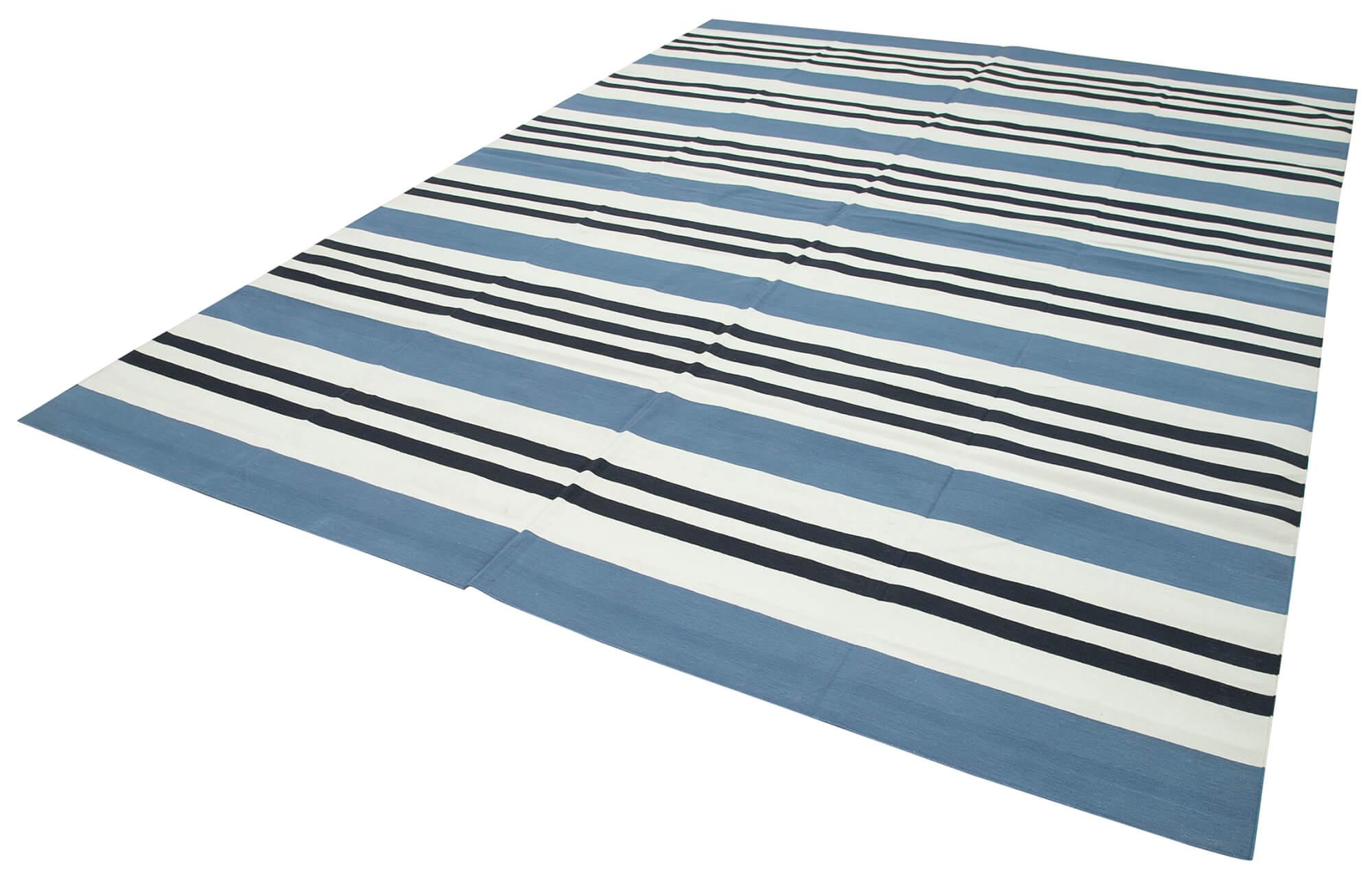 9 x 12 Blue Dhurrie Rug - 3050