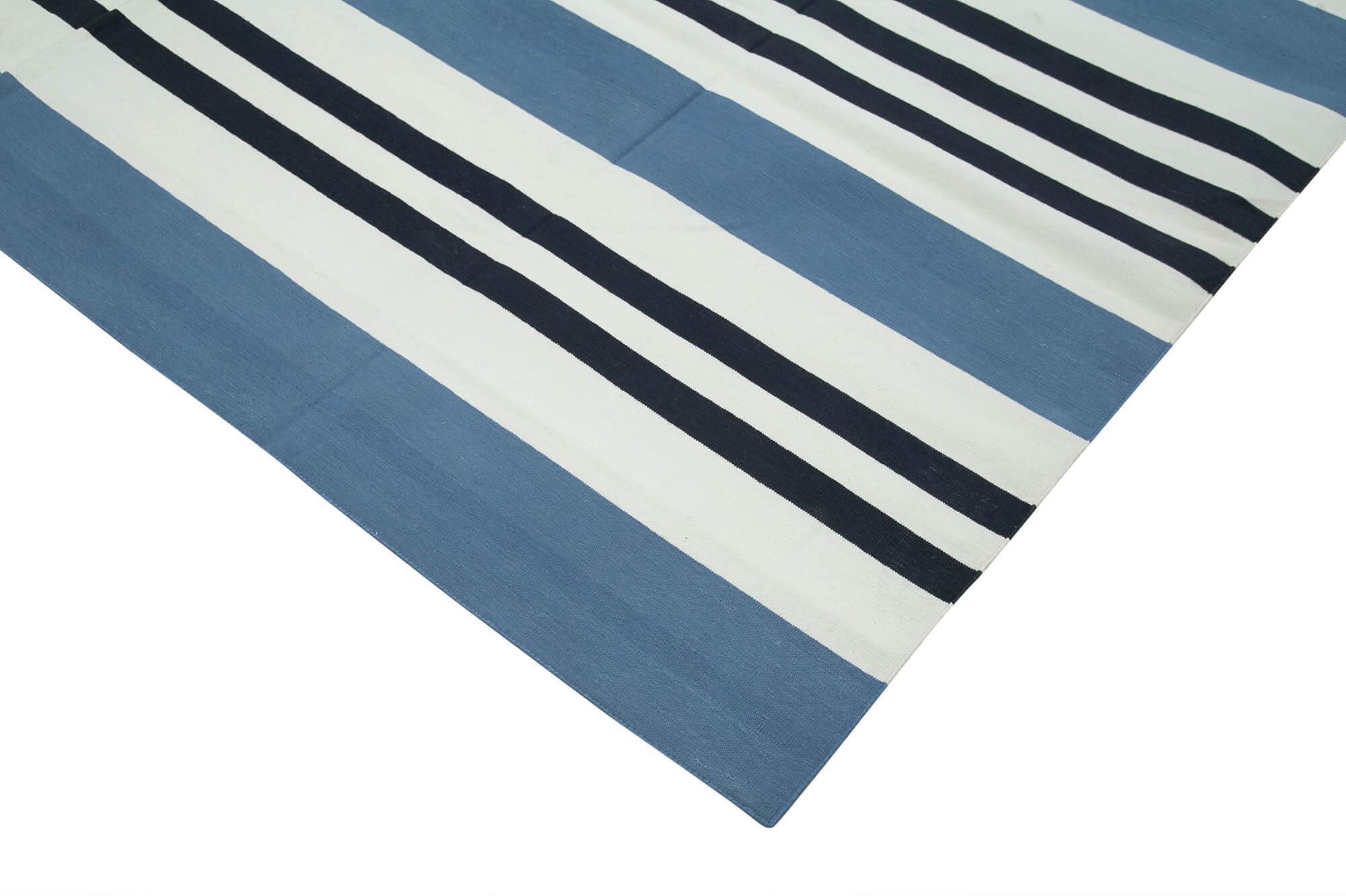 9 x 12 Blue Dhurrie Rug - 3050