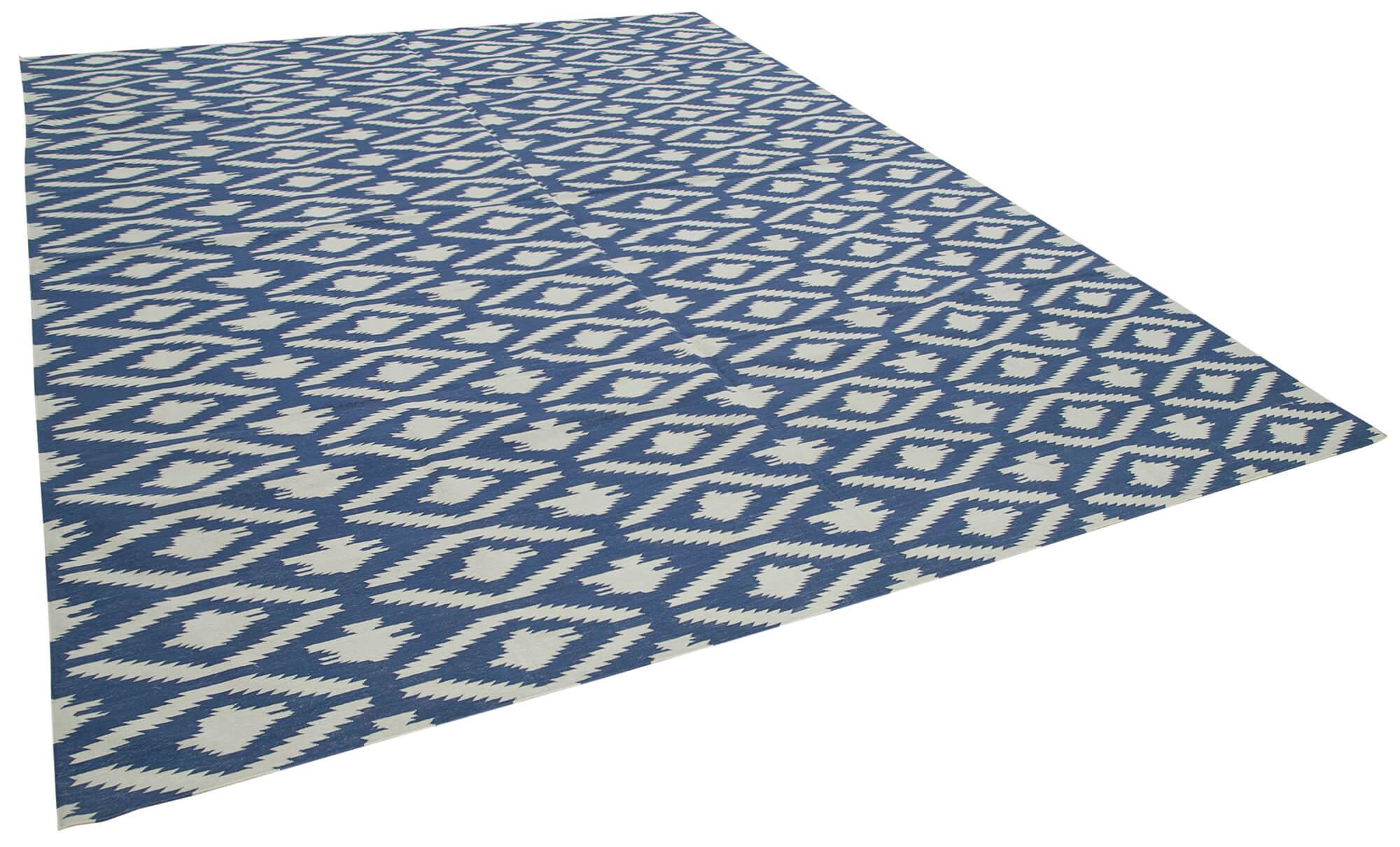 9 x 12 Blue Dhurrie Rug - 3052