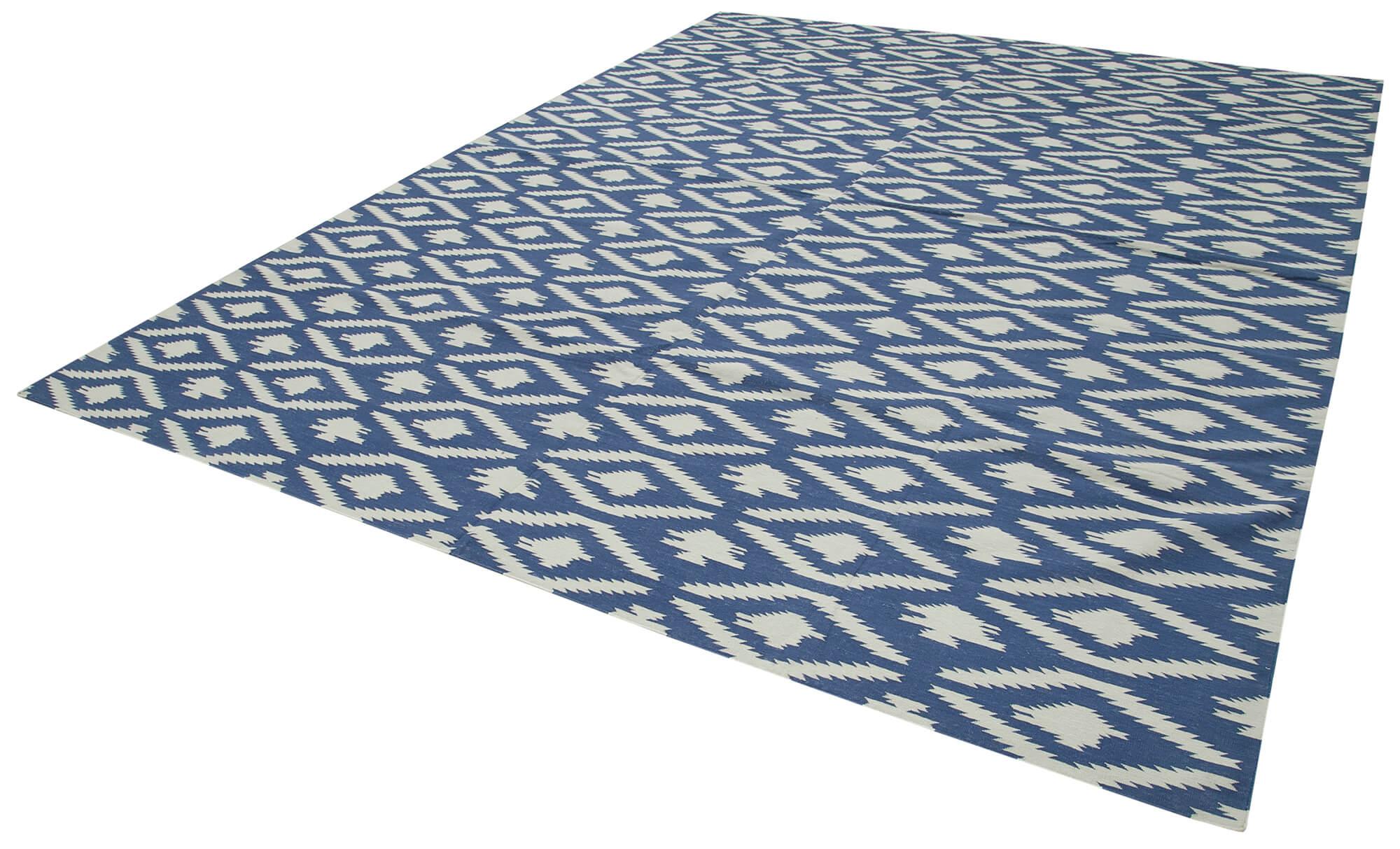 9 x 12 Blue Dhurrie Rug - 3052