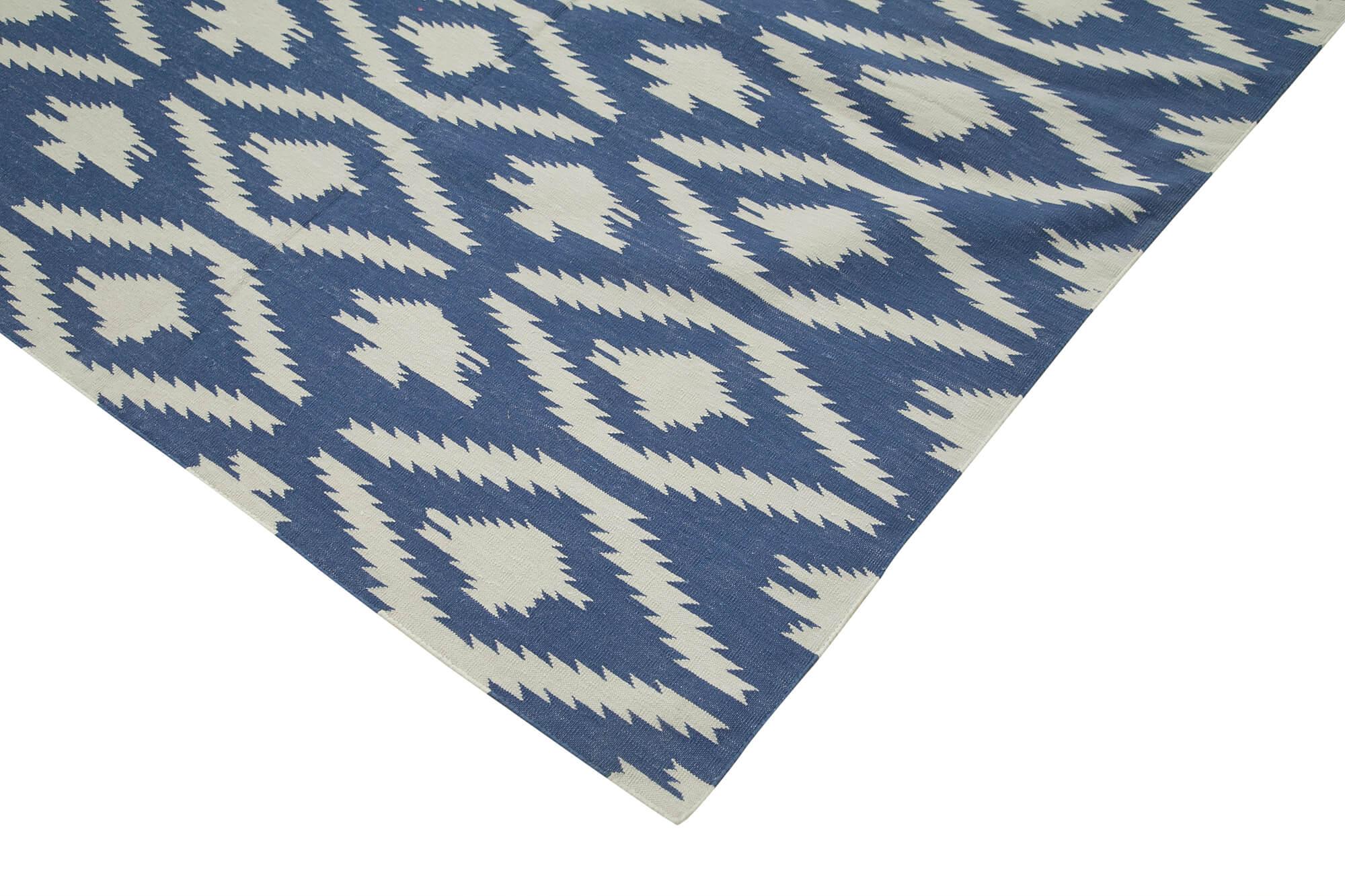 9 x 12 Blue Dhurrie Rug - 3052