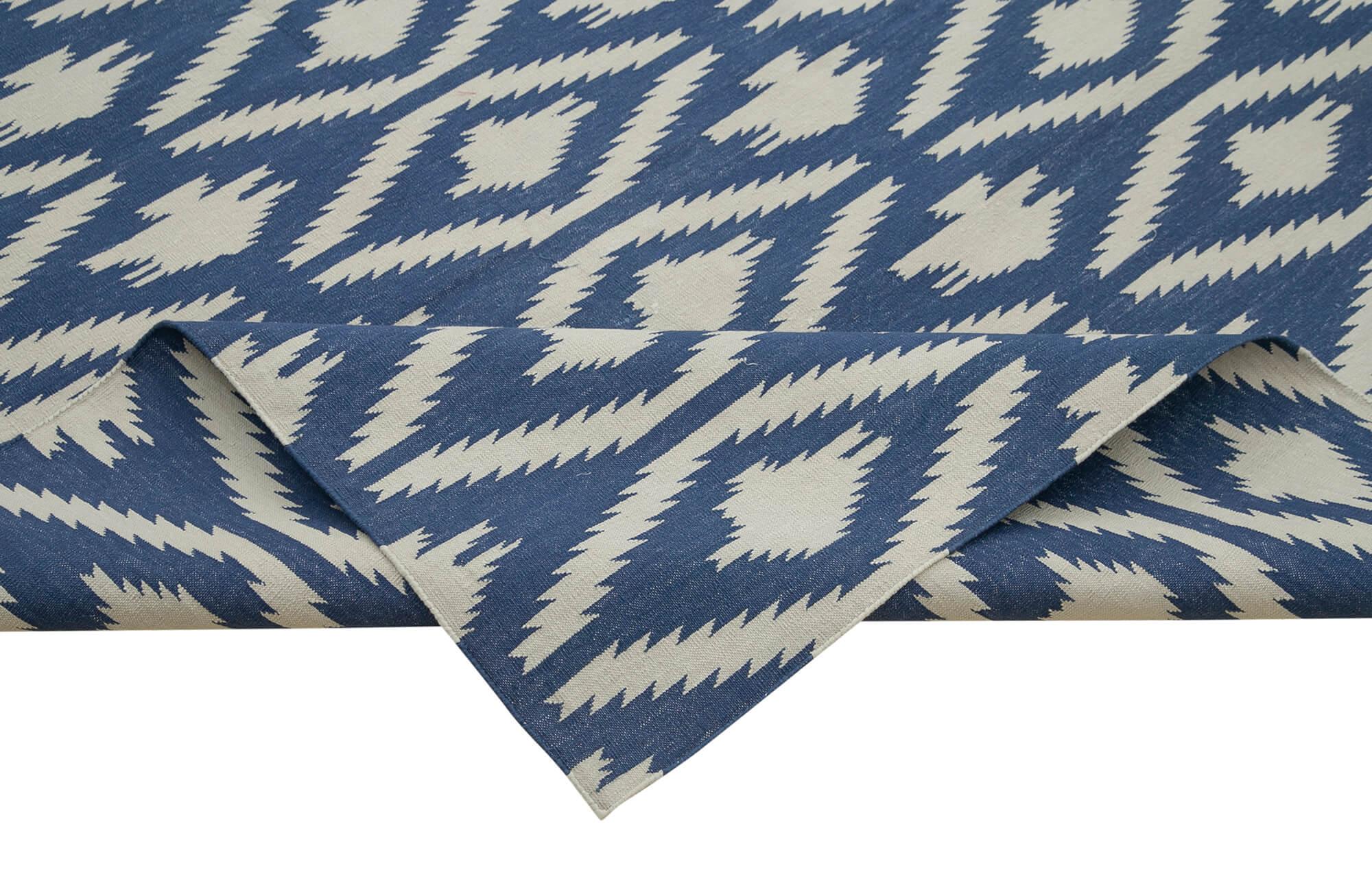 9 x 12 Blue Dhurrie Rug - 3052