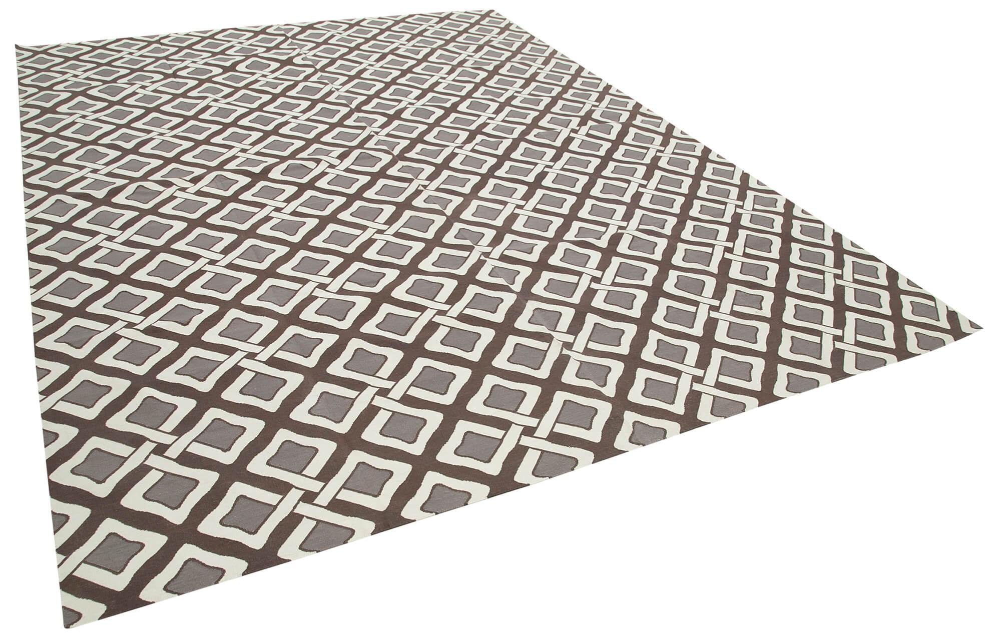 9 x 12 Brown Dhurrie Rug - 3055