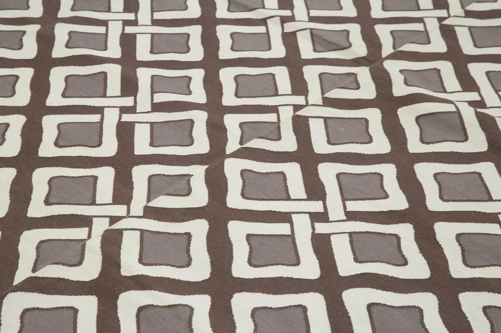 9 x 12 Brown Dhurrie Rug - 3055