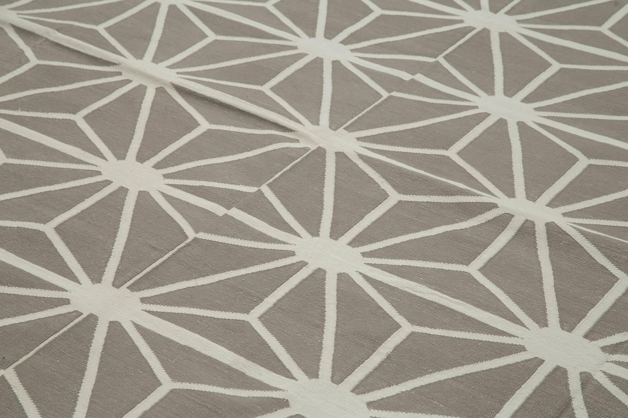 9 x 12 Grey Dhurrie Rug - 3056