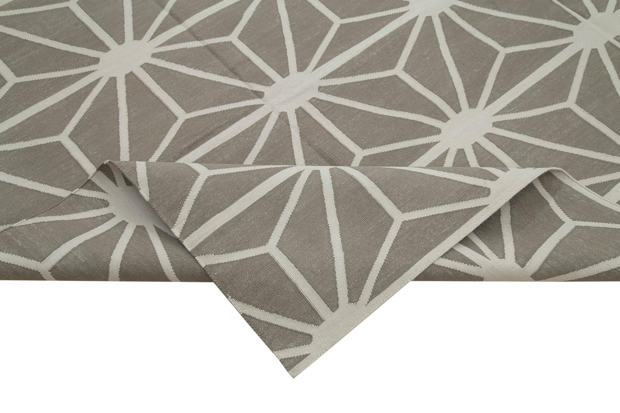 9 x 12 Grey Dhurrie Rug - 3056