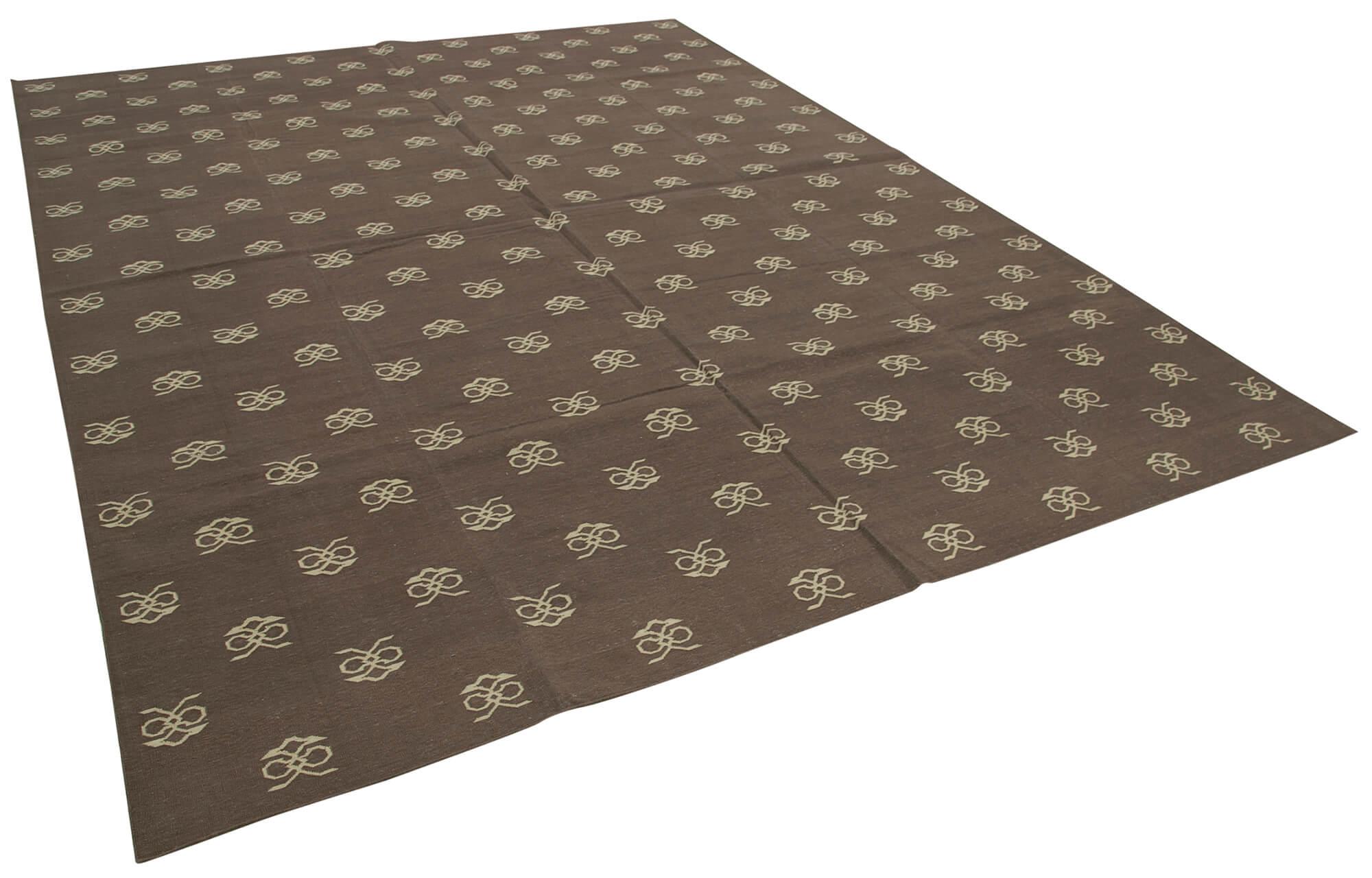 9 x 12 Brown Dhurrie Rug - 3057