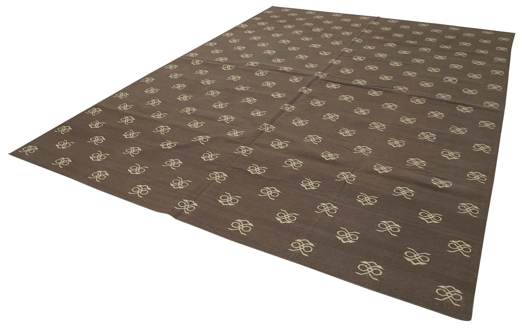 9 x 12 Brown Dhurrie Rug - 3057