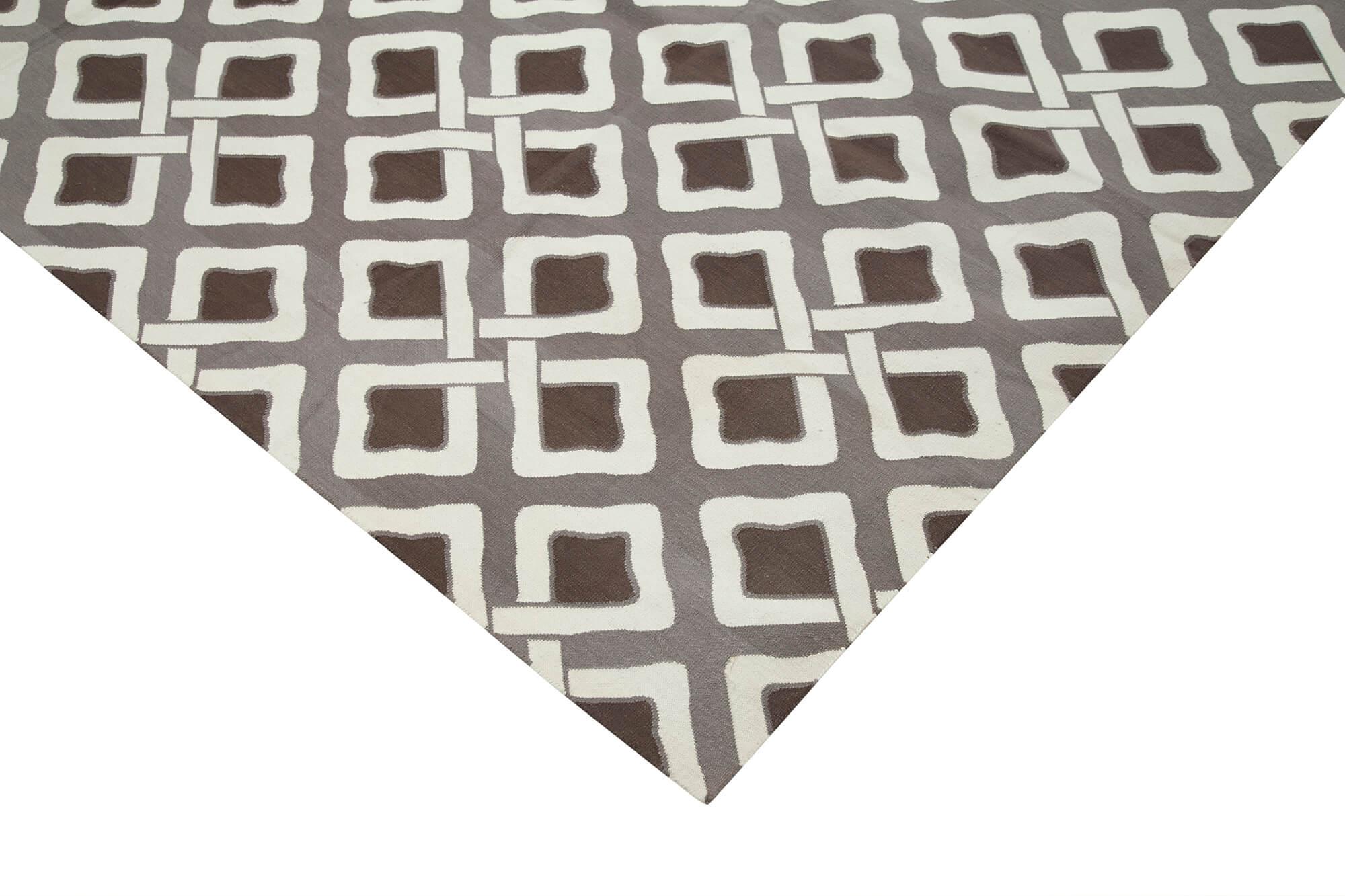 9 x 12 Brown Dhurrie Rug - 3059