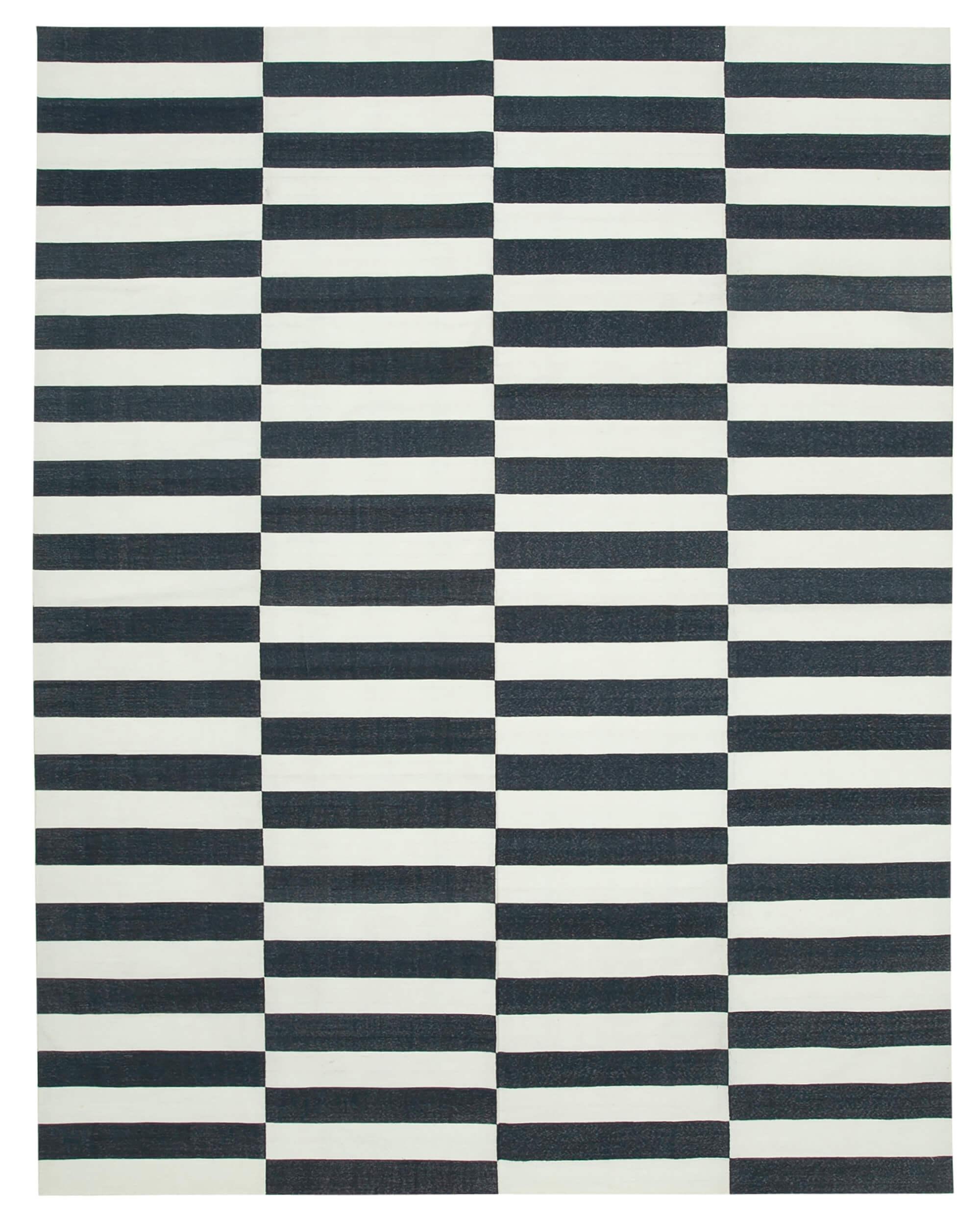 9 x 12 Black Dhurrie Rug - 3062