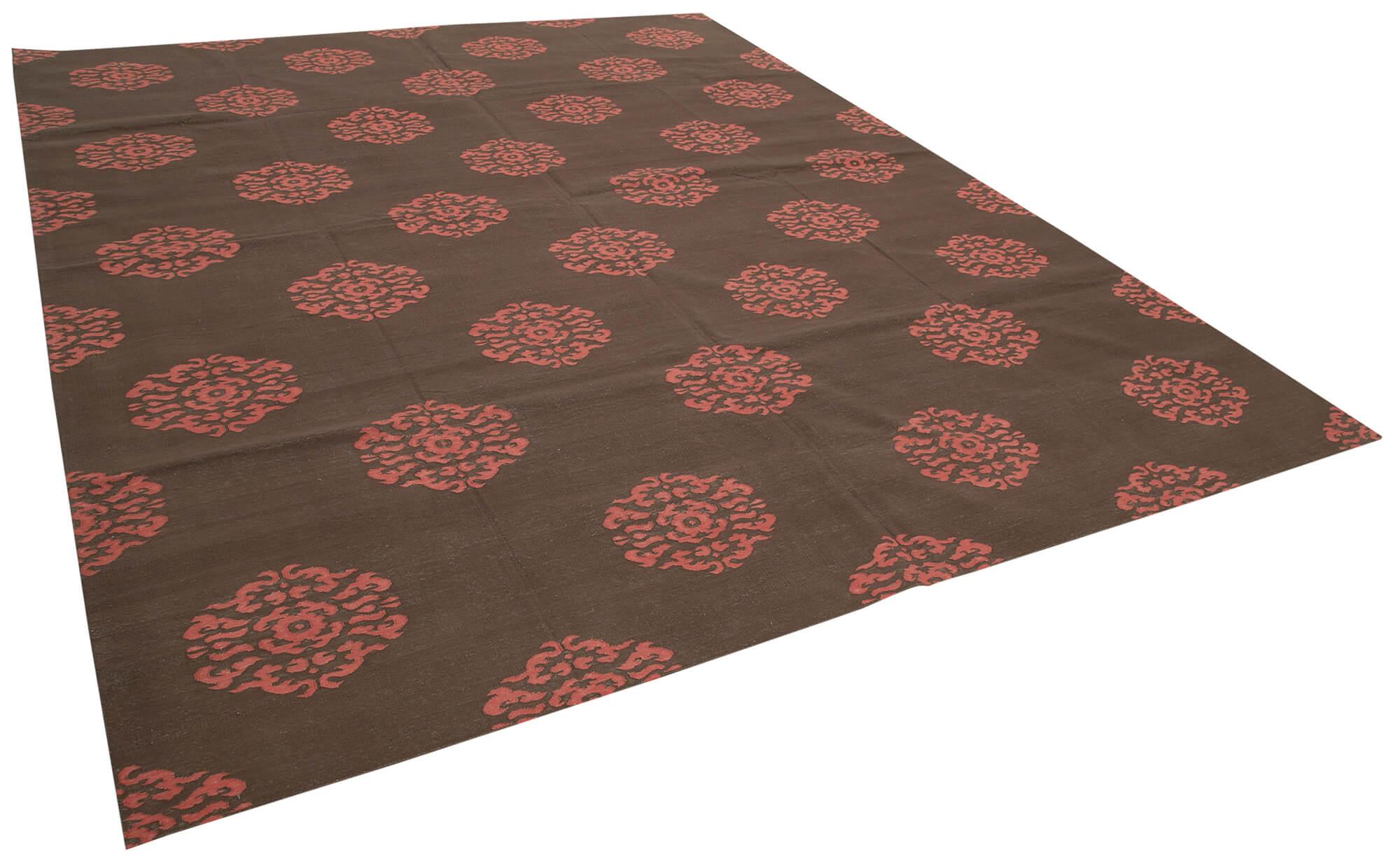 9 x 12 Brown Dhurrie Rug - 3063