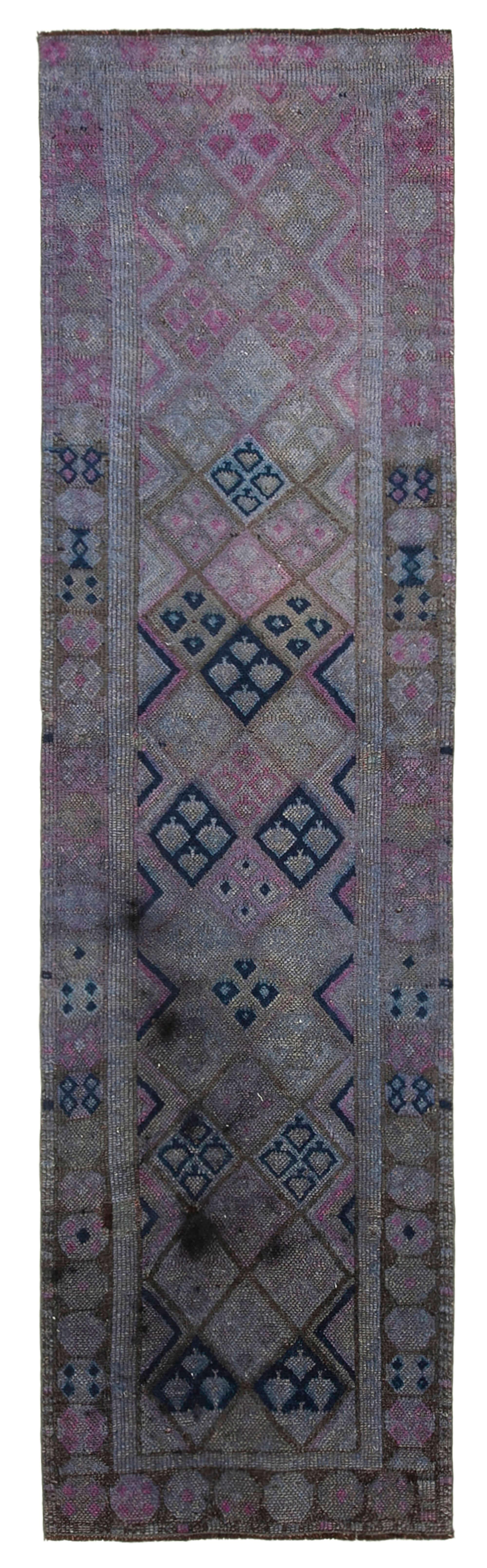 3 x 9 Purple Boho Runner Rugs - 3065