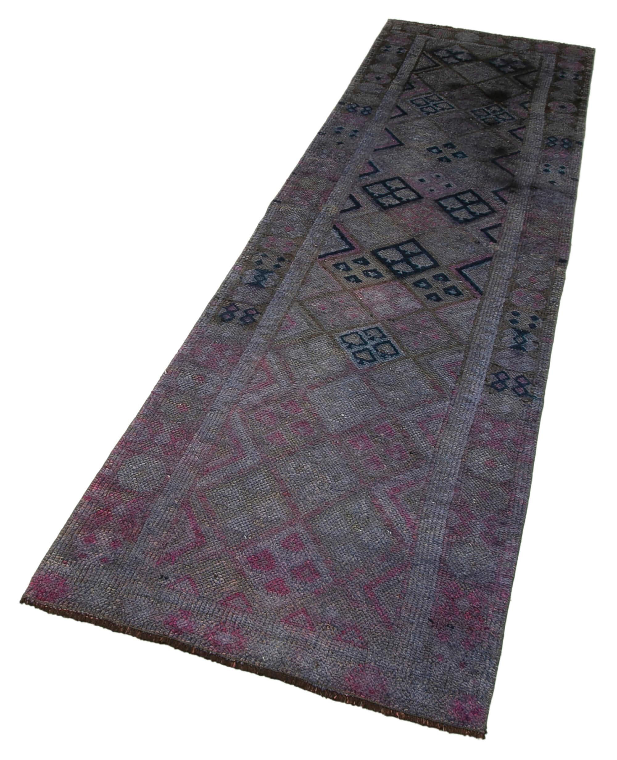 3 x 9 Purple Boho Runner Rugs - 3065