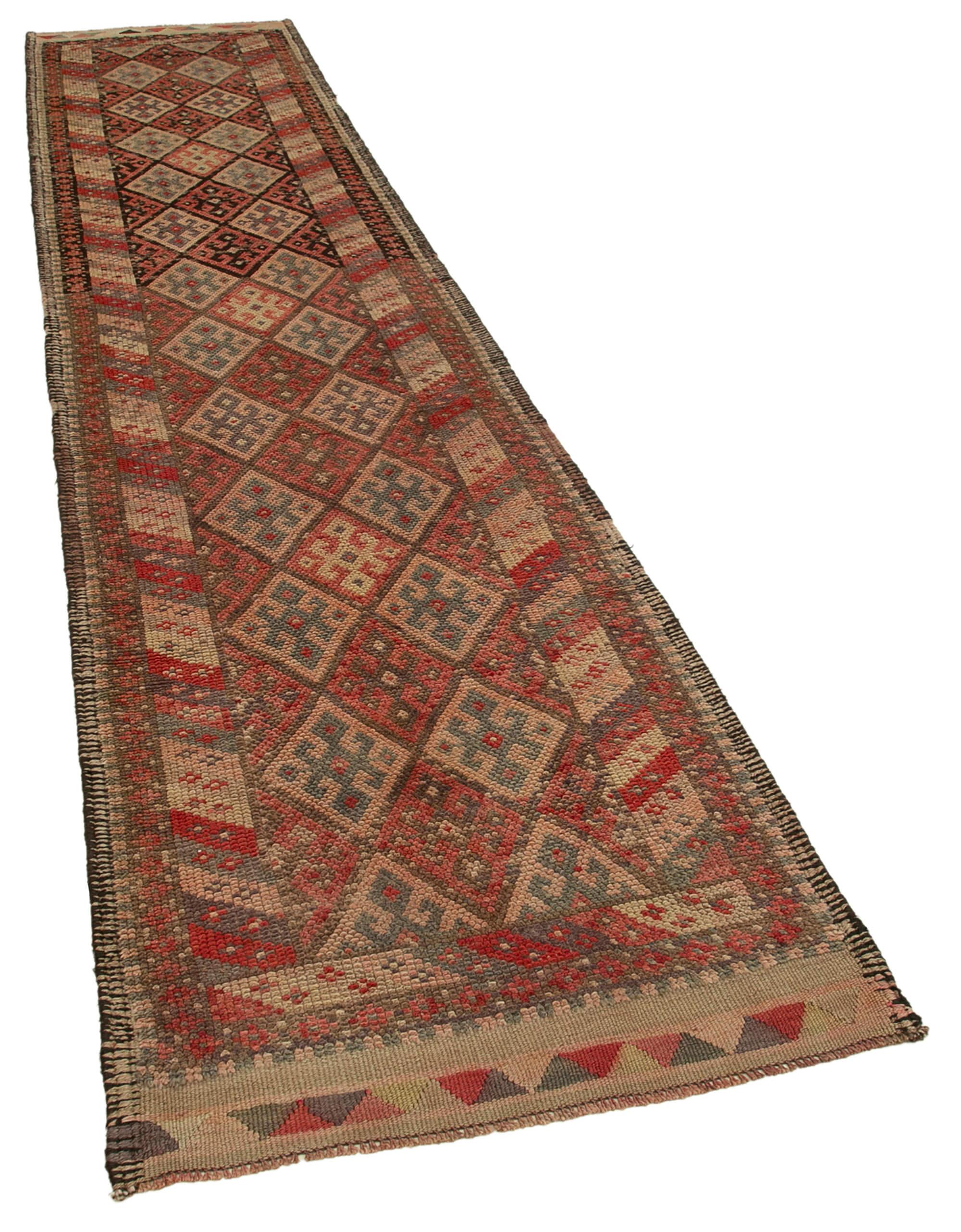 3 x 14 Beige Boho Runner Rugs - 3067