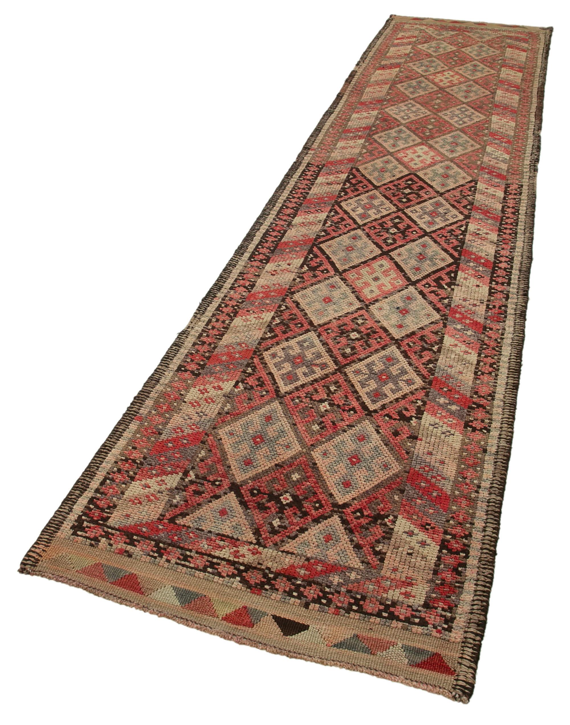 3 x 14 Beige Boho Runner Rugs - 3067